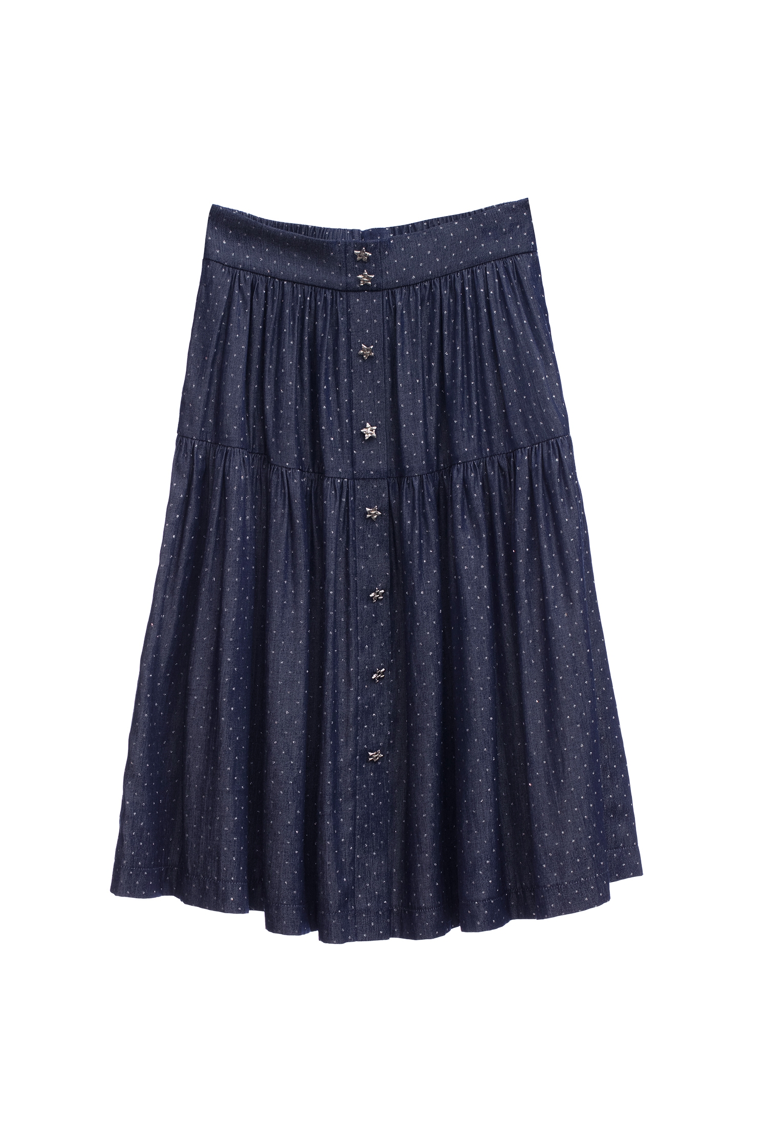 Sequin Detail Navy Tiered SkirtSequin Detail Navy Tiered Skirt,Season (AW) Look,Midi skirts