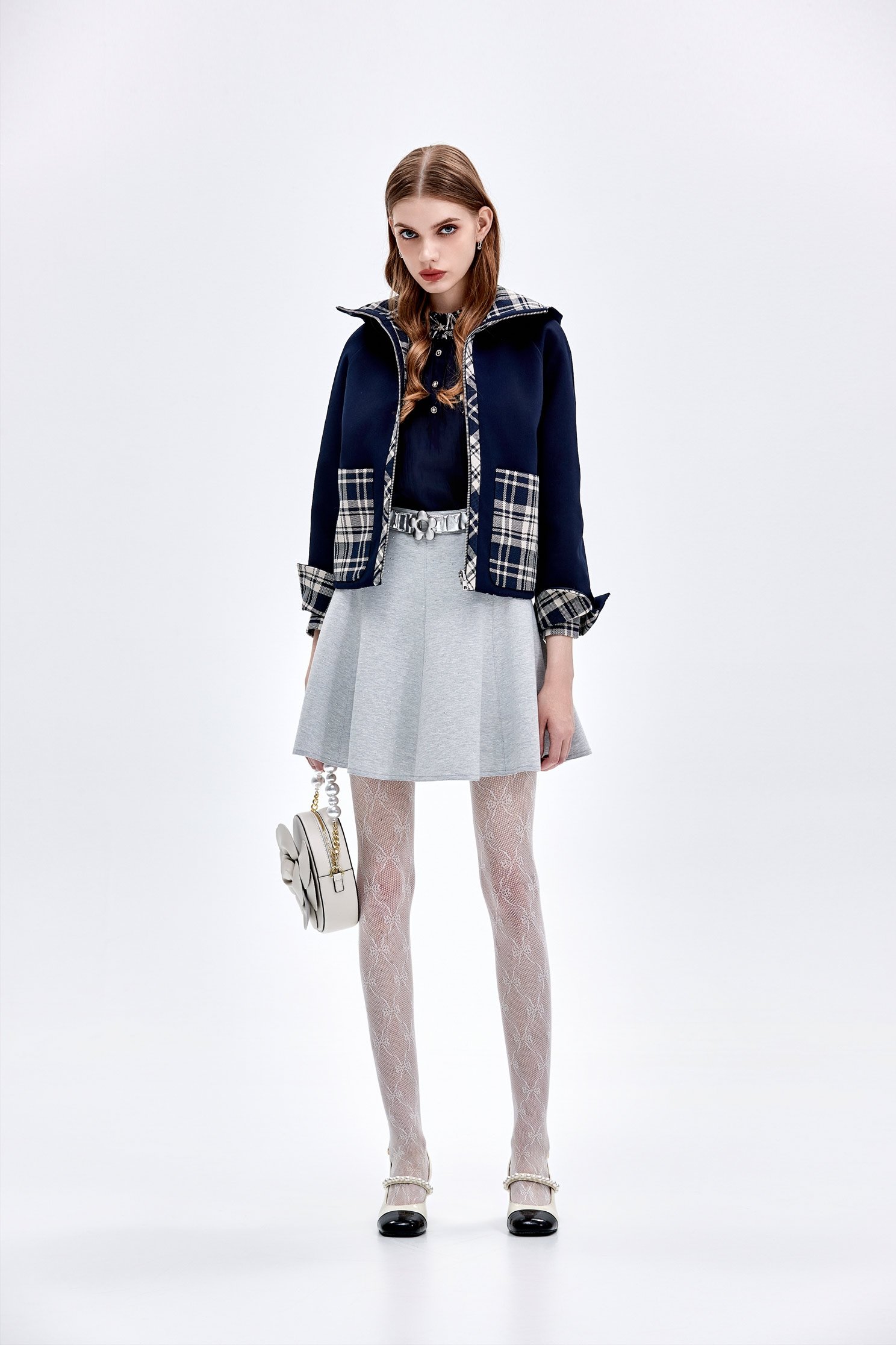 Grey Circular Skirt With Sequin DetailGrey Circular Skirt With Sequin Detail,Mini skirts,Season (AW) Look