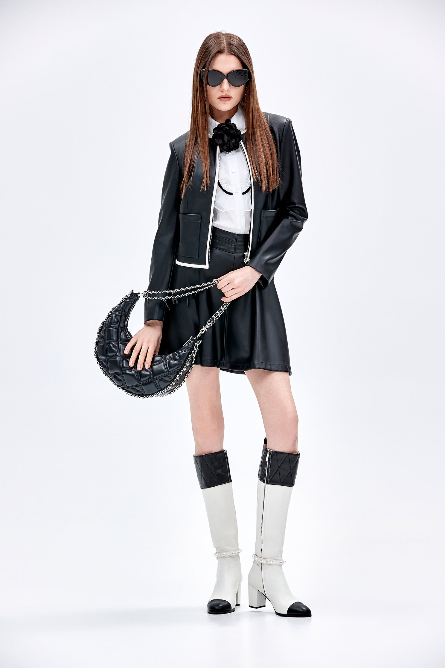 PU Circular SkirtPU Circular Skirt,Leather,Mini skirts,Shorts,Season (AW) Look