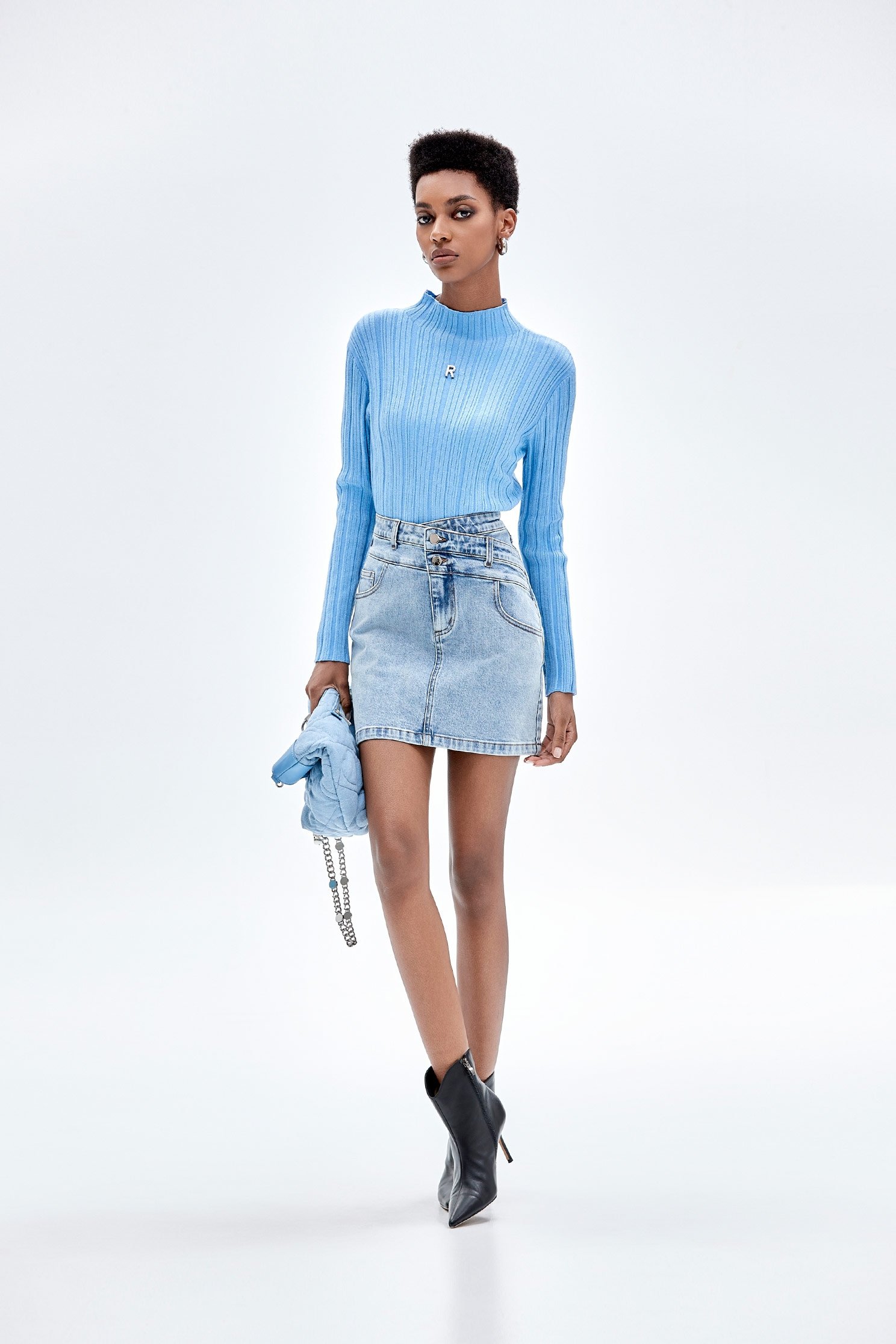 Double Waistband Denim SkirtDouble Waistband Denim Skirt,Denim,Denim mini skirts,Denim skirts,Mini skirts,Season (AW) Look