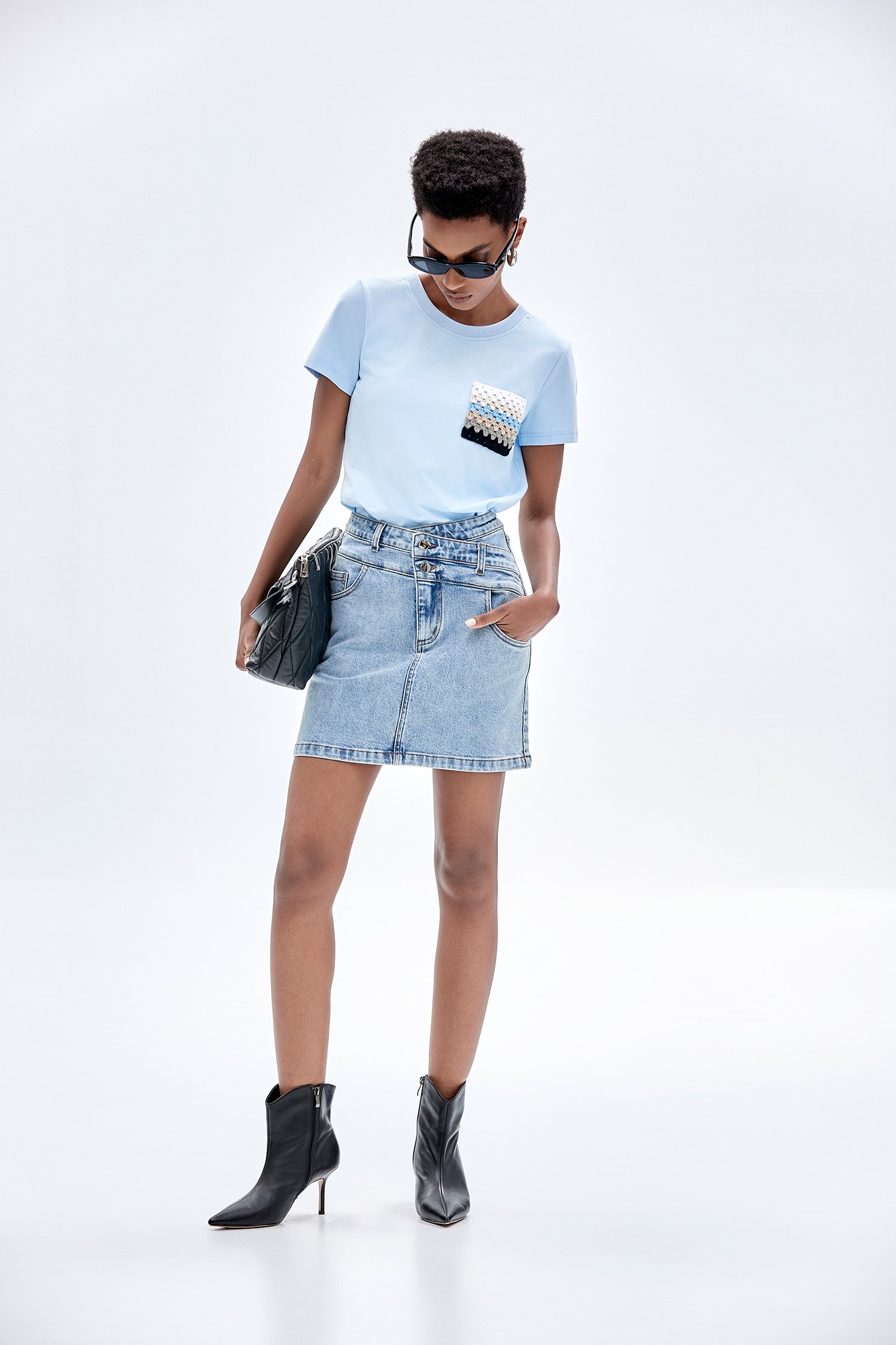 Double Waistband Denim SkirtDouble Waistband Denim Skirt,Denim,Denim mini skirts,Denim skirts,Mini skirts,Season (AW) Look