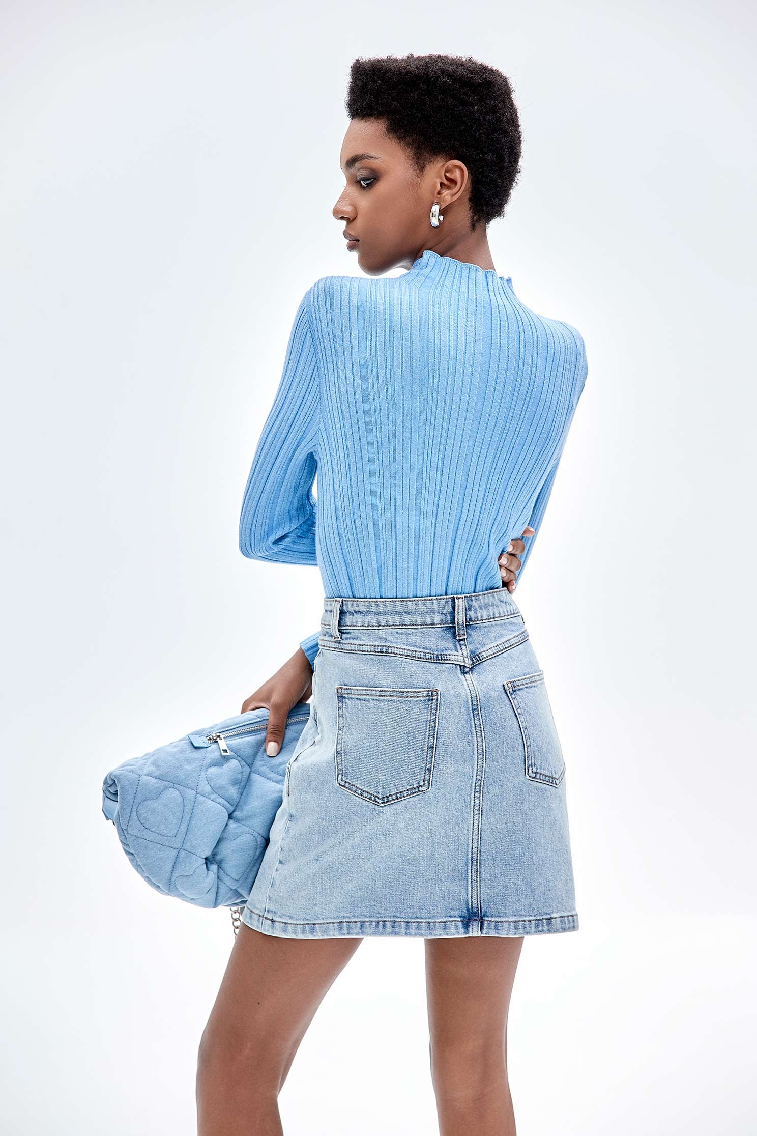 Double Waistband Denim SkirtDouble Waistband Denim Skirt,Denim,Denim mini skirts,Denim skirts,Mini skirts,Season (AW) Look