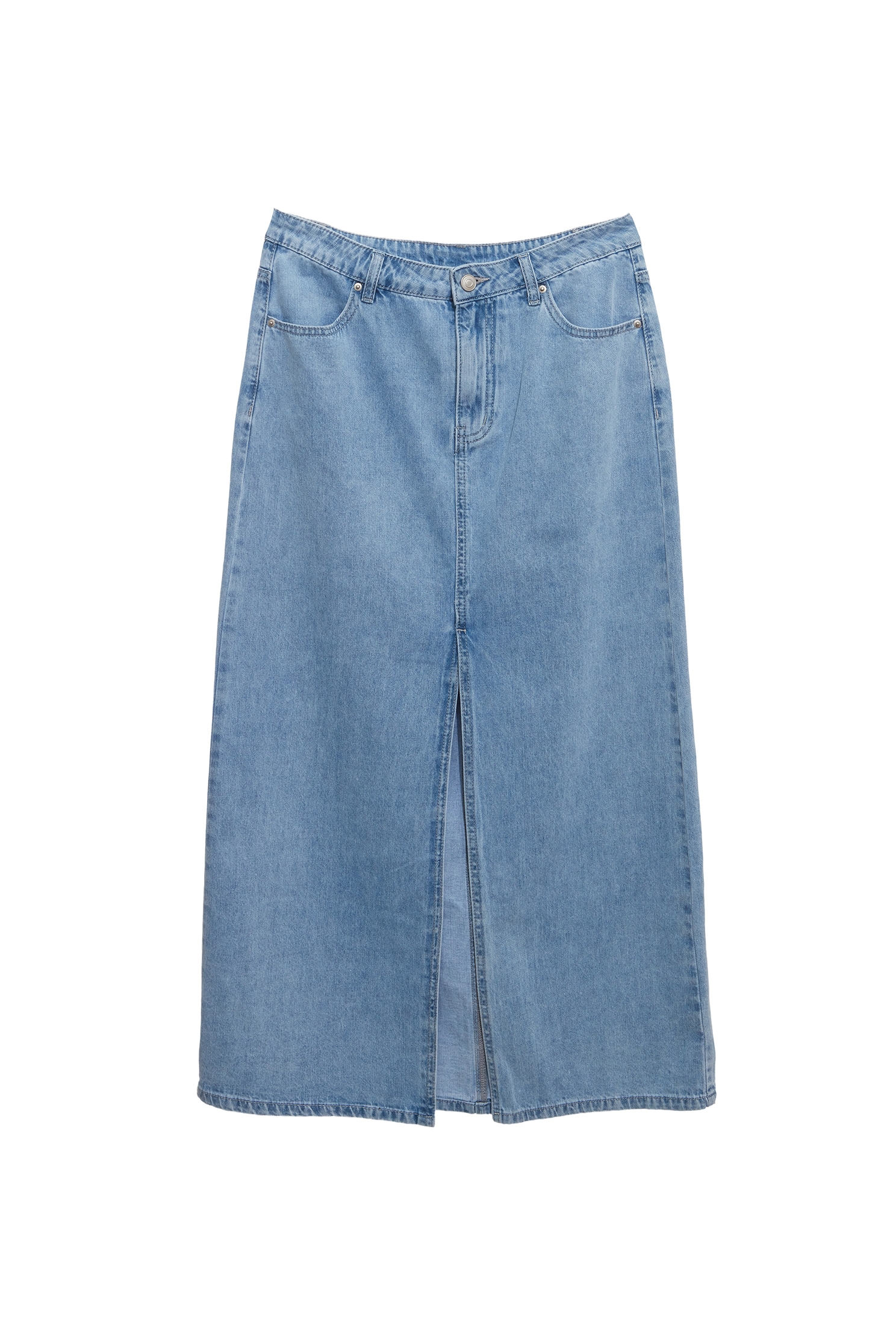 Front Slit Maxi Denim SkirtFront Slit Maxi Denim Skirt,Denim,Denim skirts,Season (AW) Look,Midi skirts