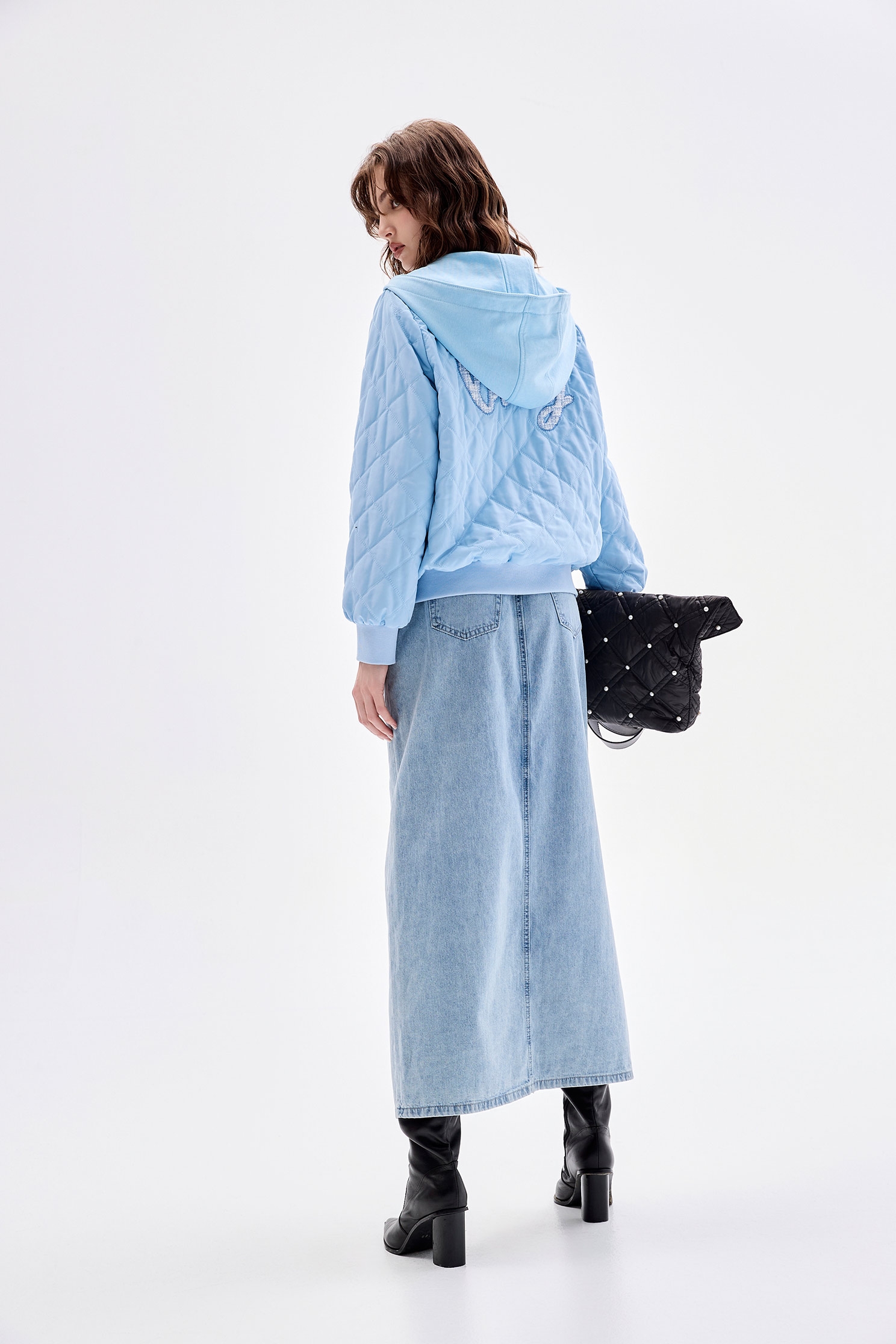 Front Slit Maxi Denim SkirtFront Slit Maxi Denim Skirt,Denim,Denim skirts,Season (AW) Look,Midi skirts