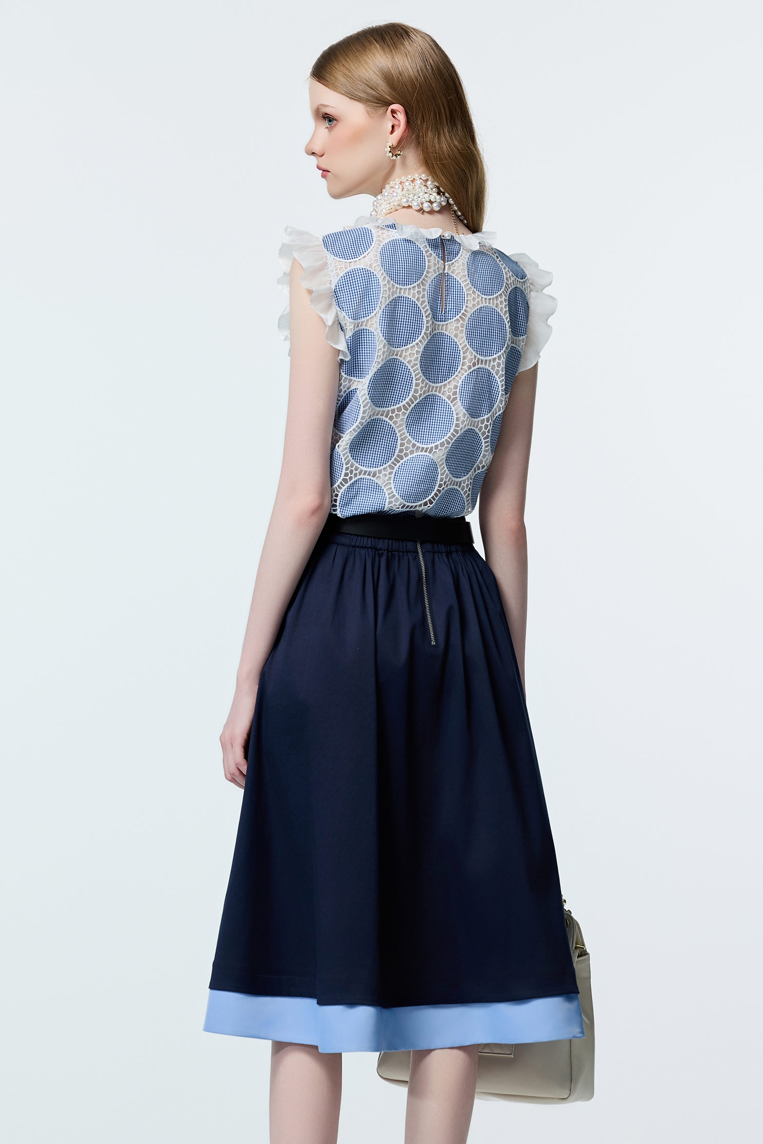 Contrast Hem Detail Midi SkirtContrast Hem Detail Midi Skirt,A-Line skirts,Office Looks,Season (AW) Look,Valentine,Midi skirts