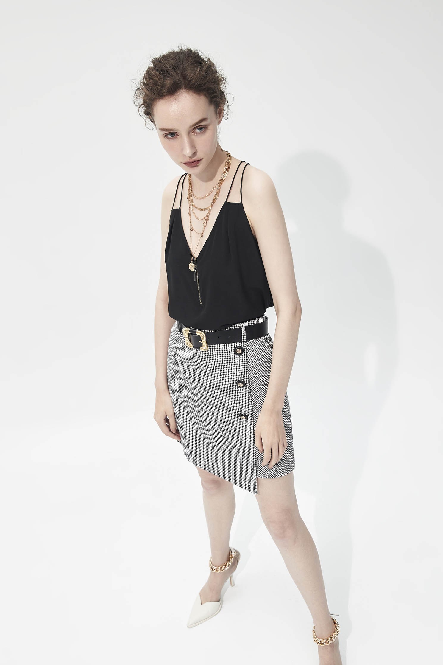 Plaid Asymmetric SkirtLayered look skirt,Queen,Season (SS) Look,Mini skirts,Belts,relaxrestrictions