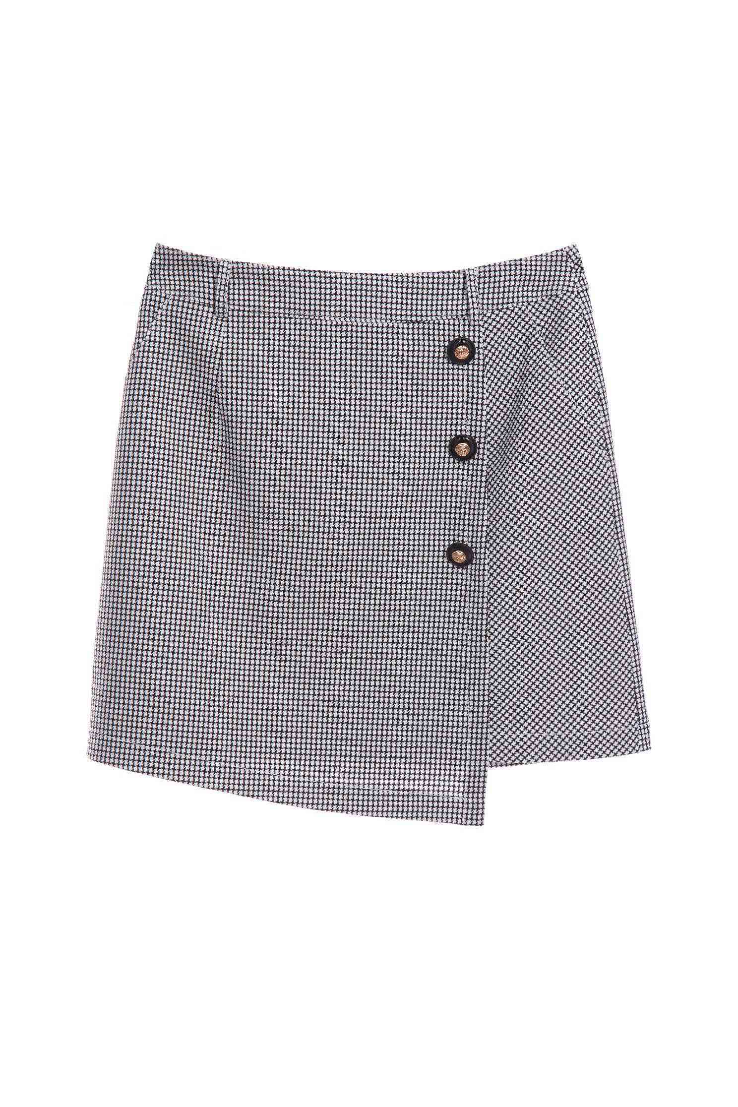 Plaid Asymmetric SkirtLayered look skirt,Queen,Season (SS) Look,Mini skirts,Belts,relaxrestrictions