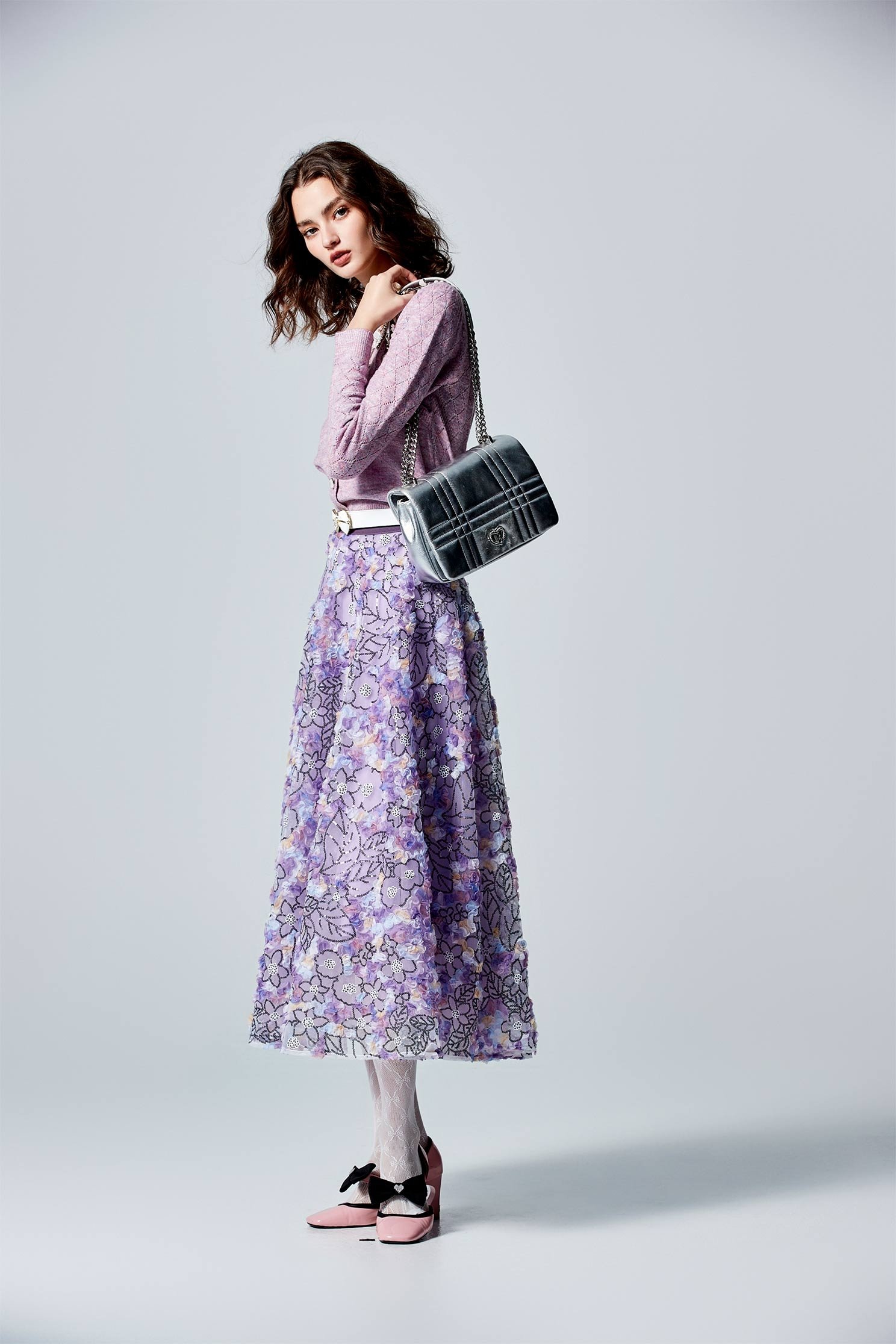 3-D Floral Mesh Skirt With Sequin Detail3-D Floral Mesh Skirt With Sequin Detail,Embroidered,Season (SS) Look,Mesh fabric,Tutu skirts,Midi skirts