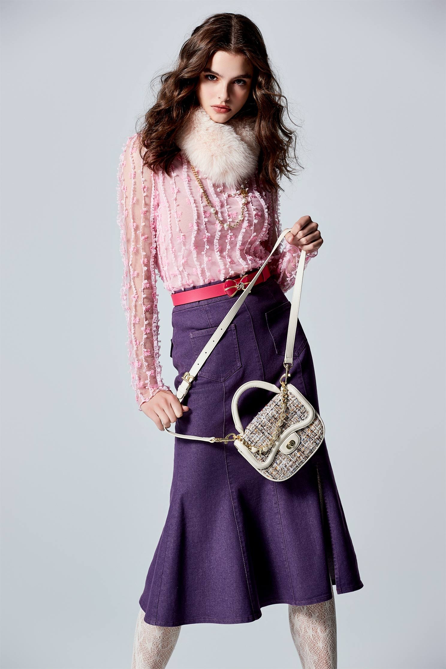 Fishtail Purple Denim SkirtFishtail Purple Denim Skirt,Season (SS) Look,Denim,Denim skirts