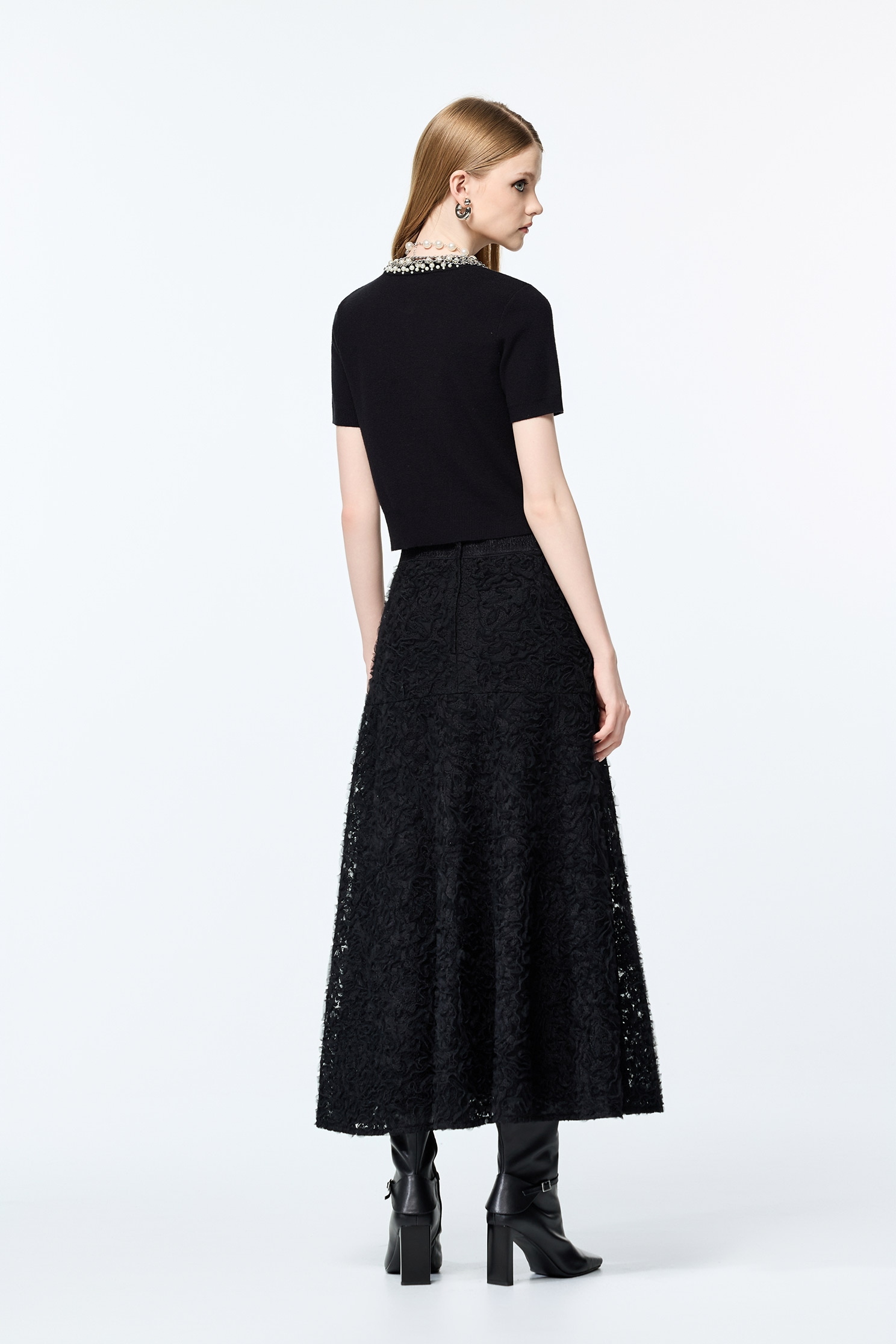 Full Lace Maxi SkirtFull Lace Maxi Skirt,Season (AW) Look,Embroidered,Midi skirts,Black skirts