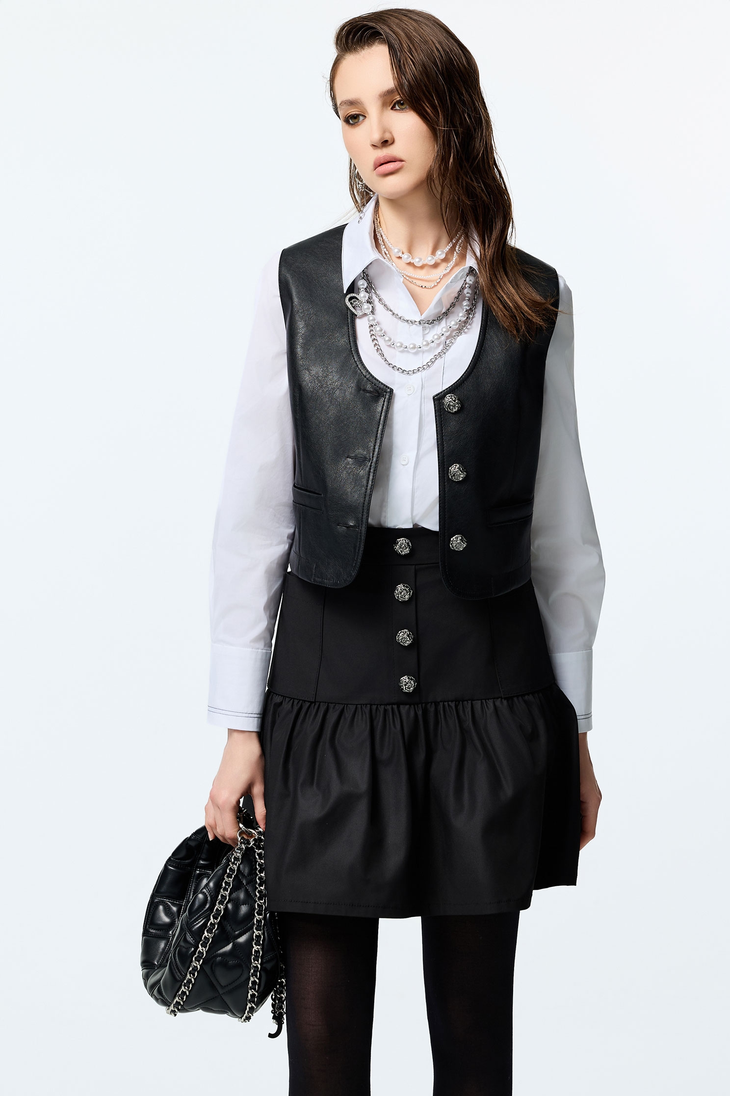Fishtail Taffeta Short SkirtFishtail Taffeta Short Skirt,Mini skirts,Season (AW) Look,Black skirts