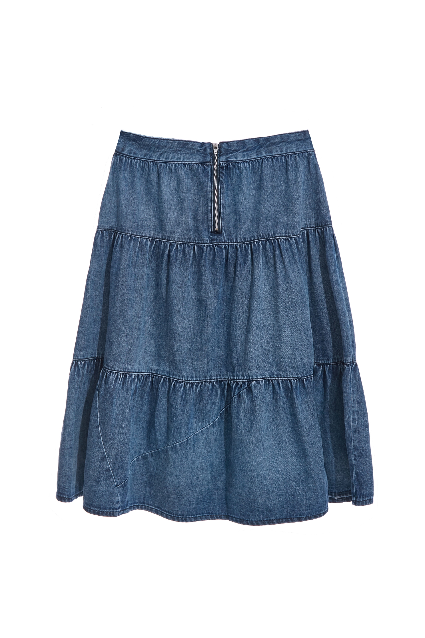 Denim Midi Tiered SkirtDenim Midi Tiered Skirt,Denim,Denim skirts,Season (AW) Look,Cotton