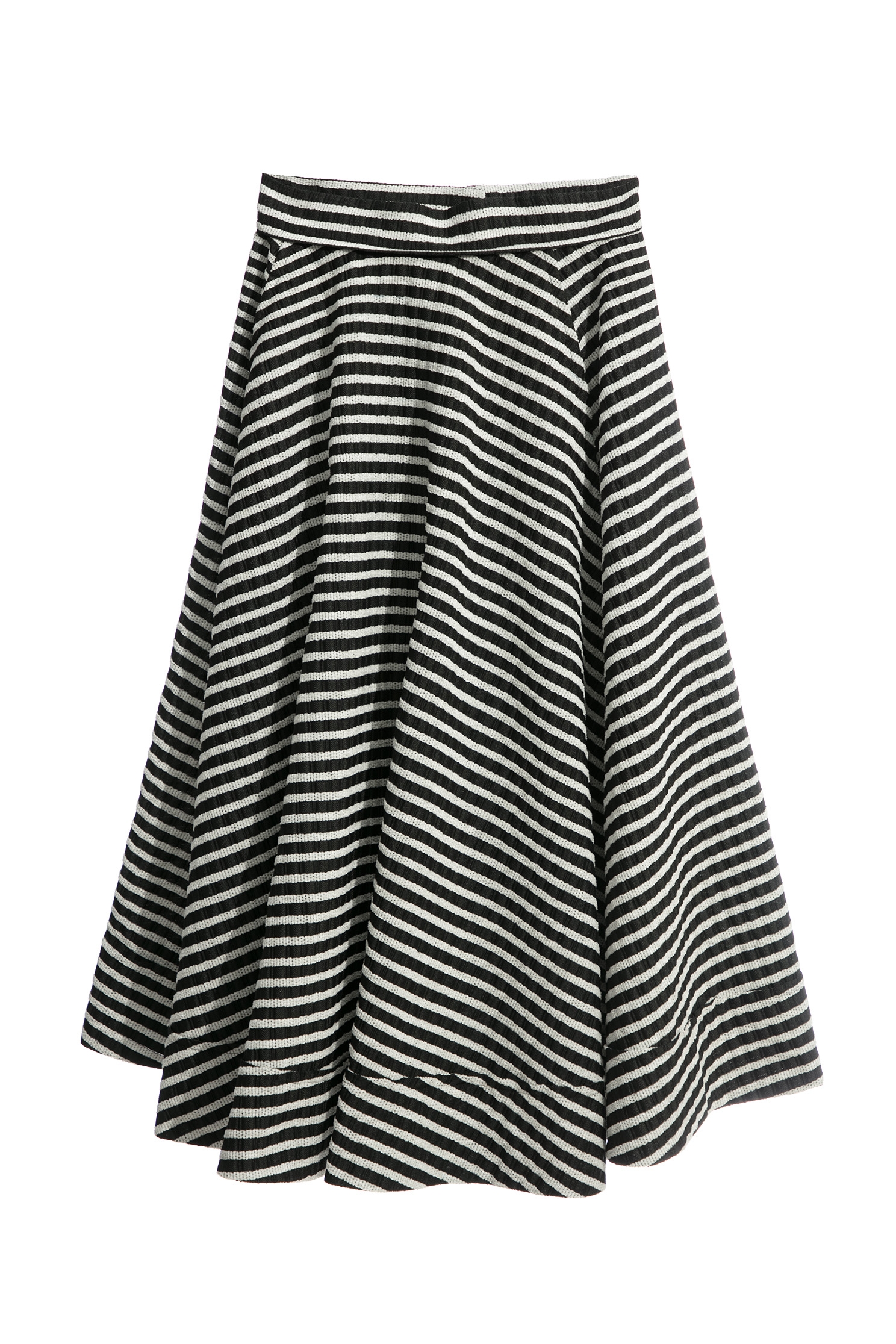 Black White Stripe Circular SkirtBlack White Stripe Circular Skirt,Season (SS) Look,Stripe,Midi skirts