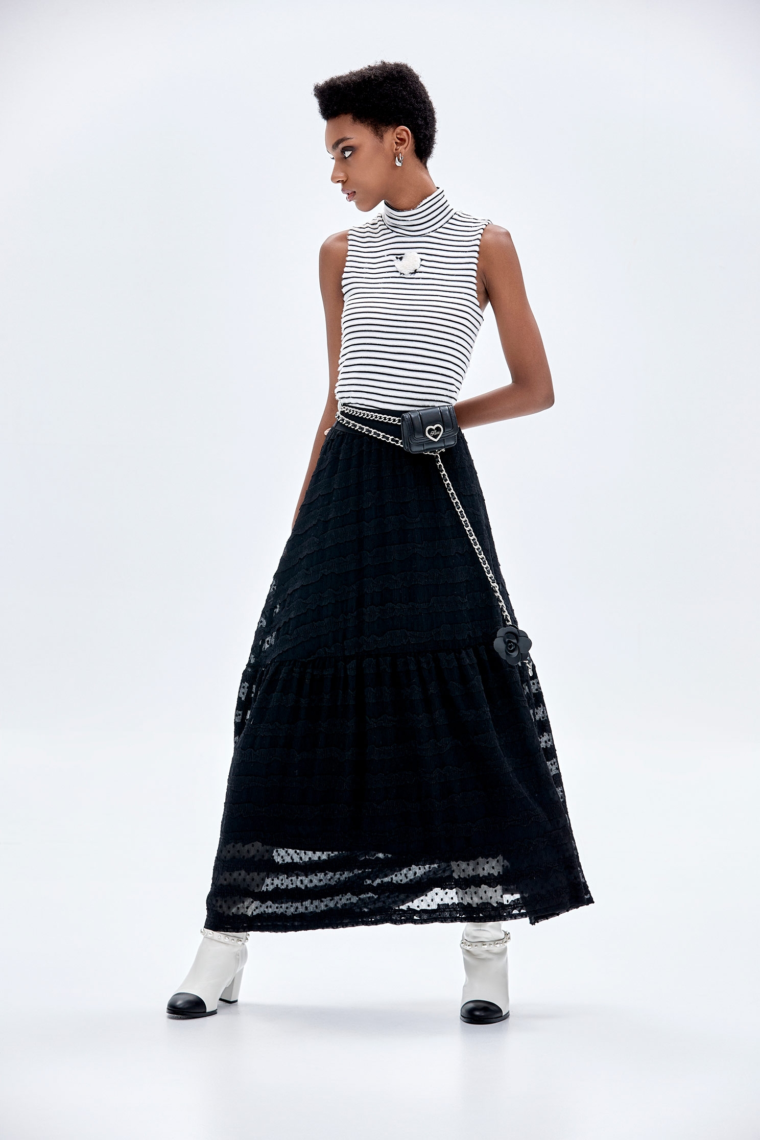 Maxi Lace Black SkirtMaxi Lace Black Skirt,Stripe,Season (AW) Look,Lace,Midi skirts