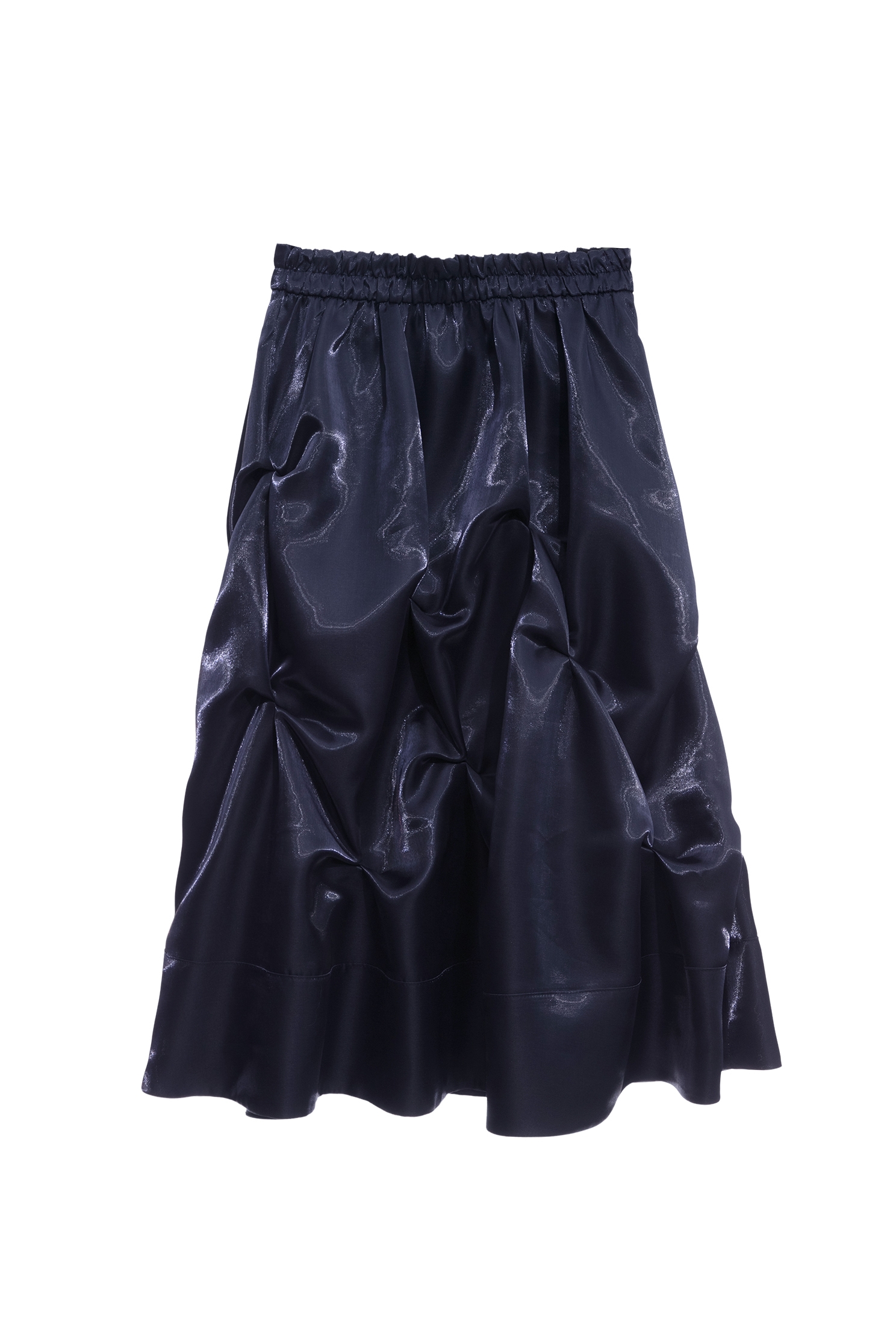 Irregular Folds Navy SkirtIrregular Folds Navy Skirt,Season (AW) Look,Midi skirts