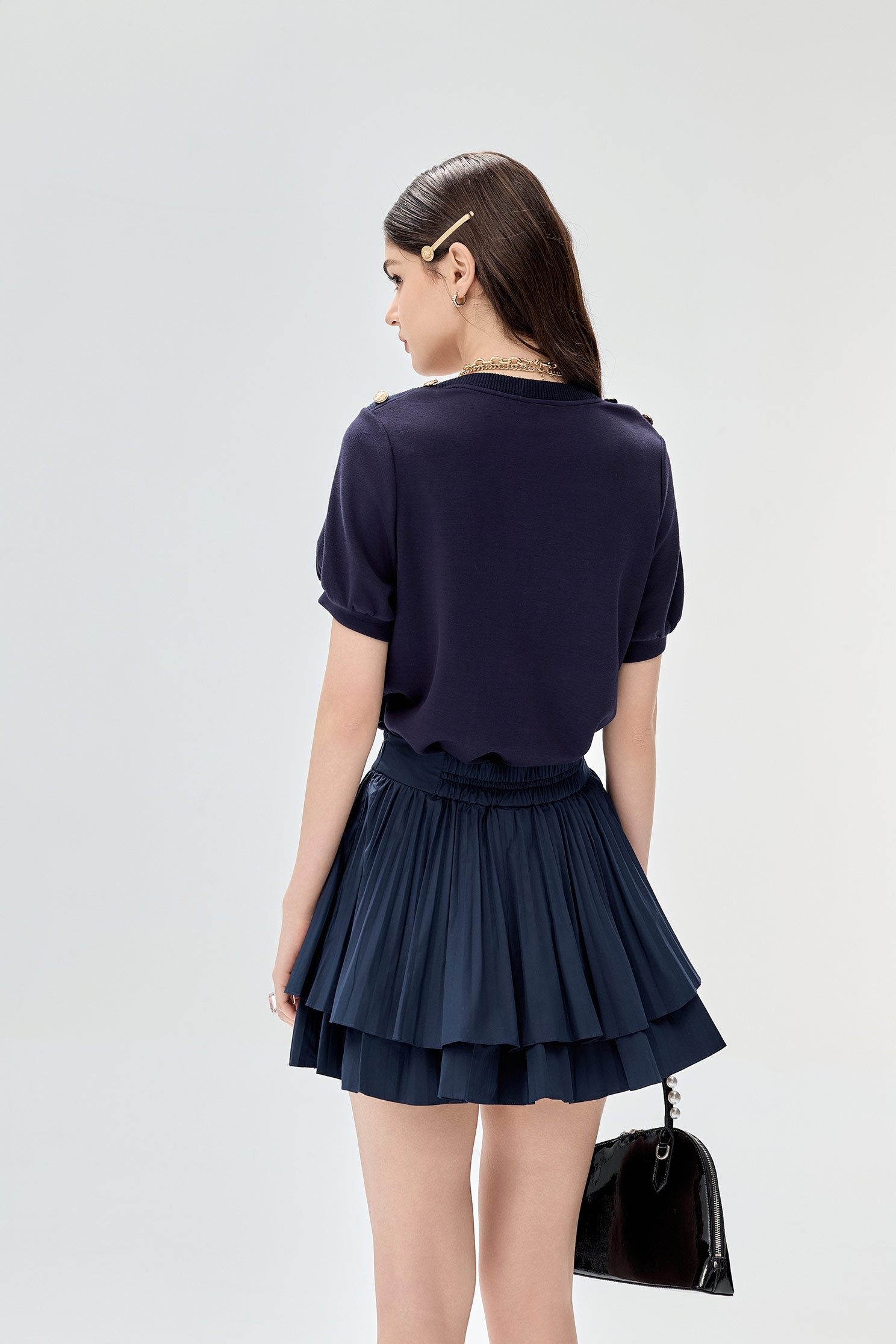 Pleated Two Layer Mini SkirtPleated Two Layer Mini Skirt,Mini skirts,Season (AW) Look