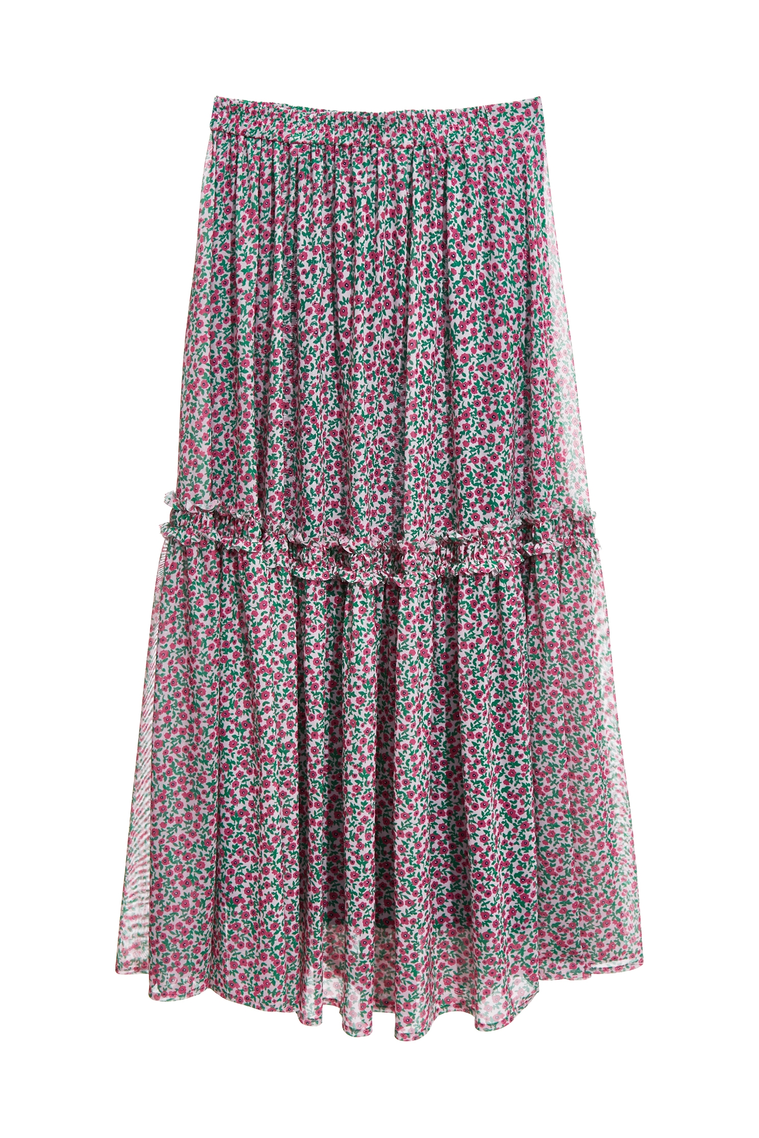 Floral Print Maxi SkirtFloral Print Maxi Skirt,Season (AW) Look,Layered skirts
