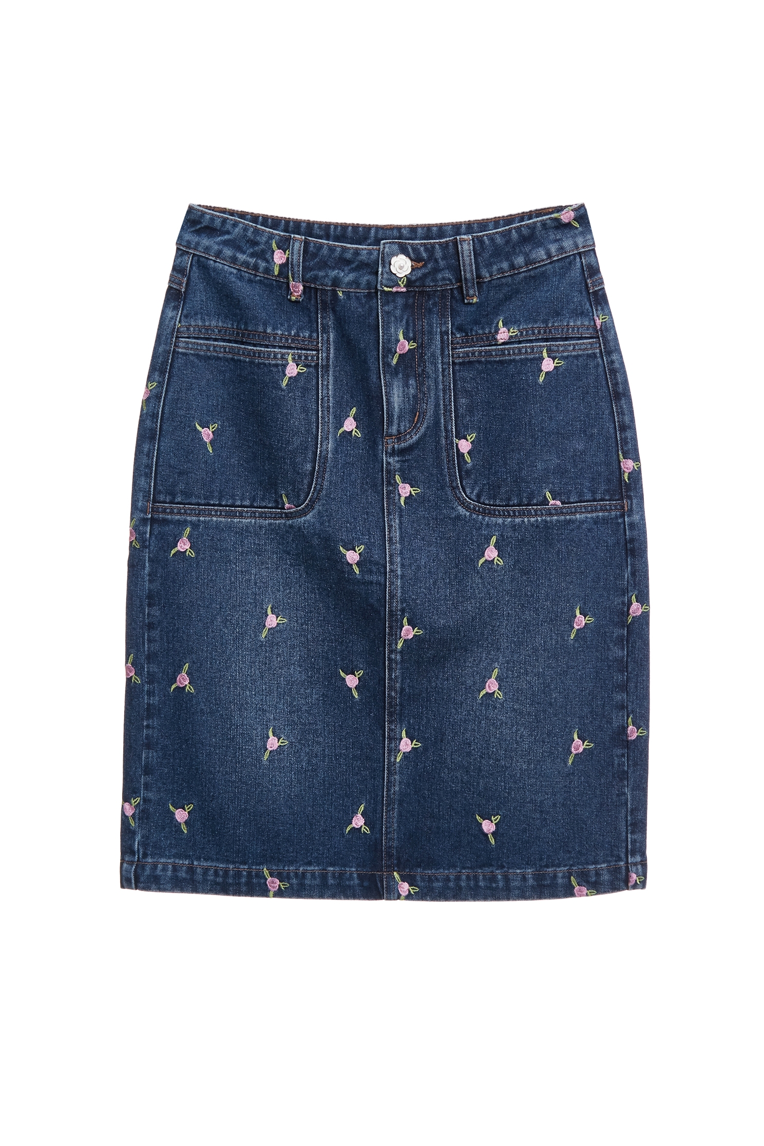 Rose Embroidery Denim Pencil SkirtRose Embroidery Denim Pencil Skirt,Embroidered,Denim,Denim skirts,Season (AW) Look