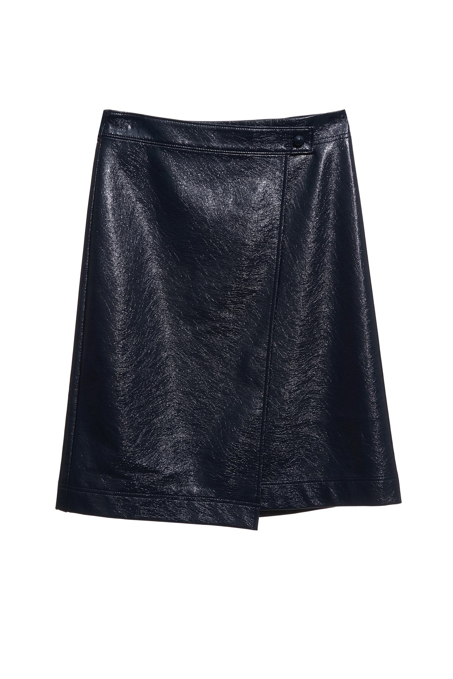 Metallic Sheen Navy PU SkirtMetallic Sheen Navy PU Skirt,A-Line skirts,Season (AW) Look