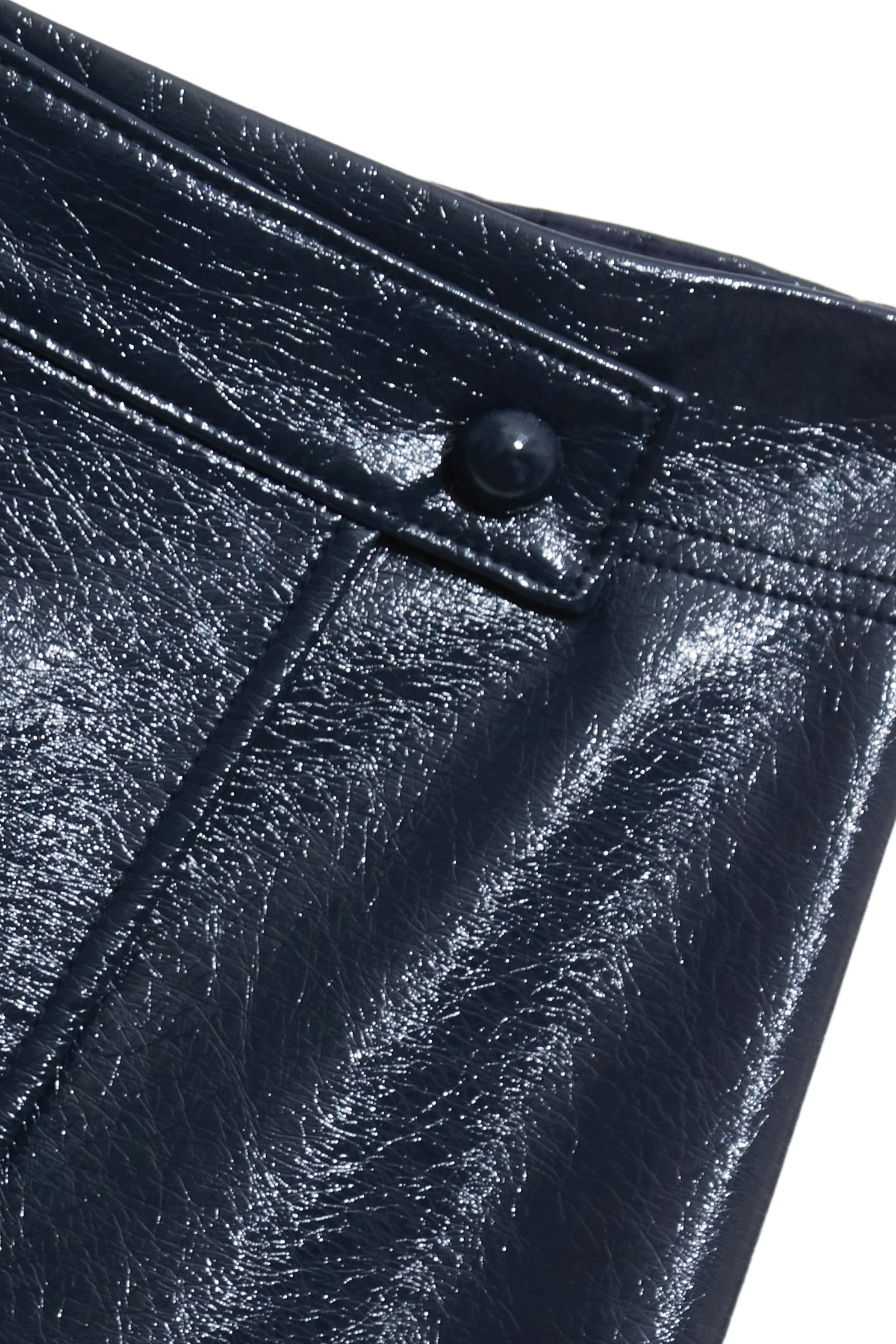 Metallic Sheen Navy PU SkirtMetallic Sheen Navy PU Skirt,A-Line skirts,Season (AW) Look