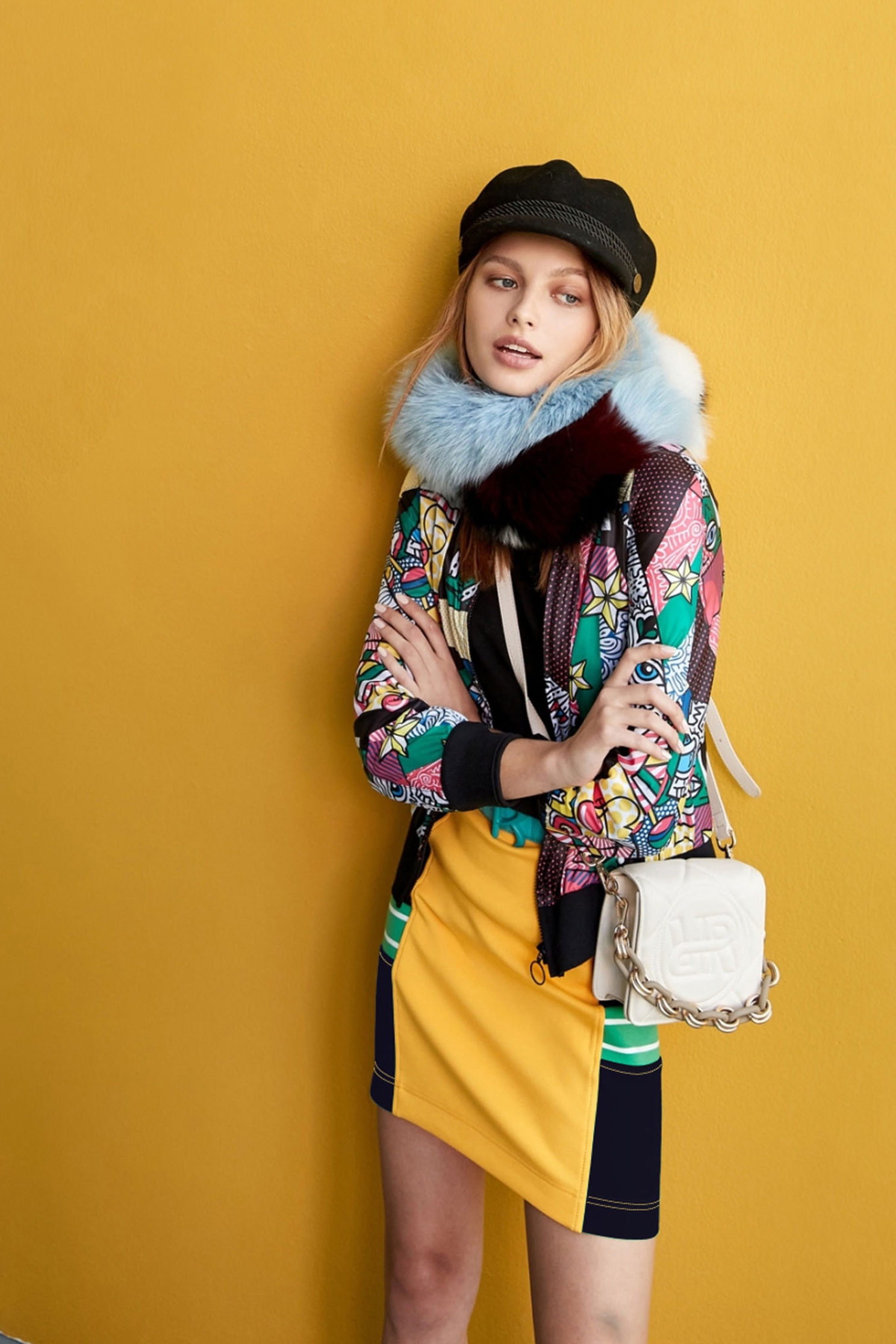 Colour Block Pencil SkirtContrast short pencil skirt,Mini skirts,Season (AW) Look,Pencil skirts