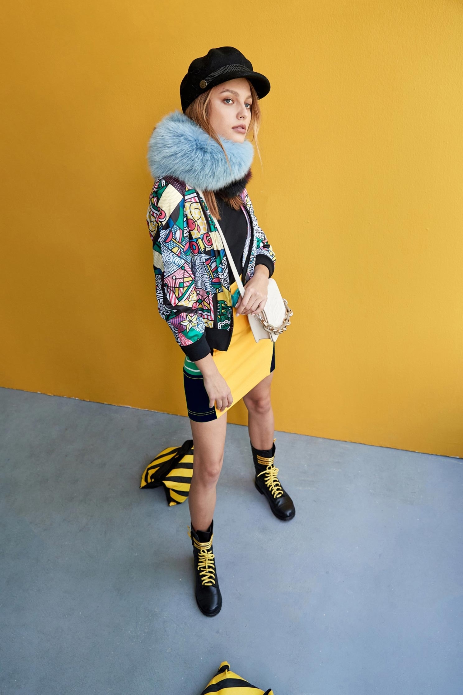 Colour Block Pencil SkirtContrast short pencil skirt,Mini skirts,Season (AW) Look,Pencil skirts