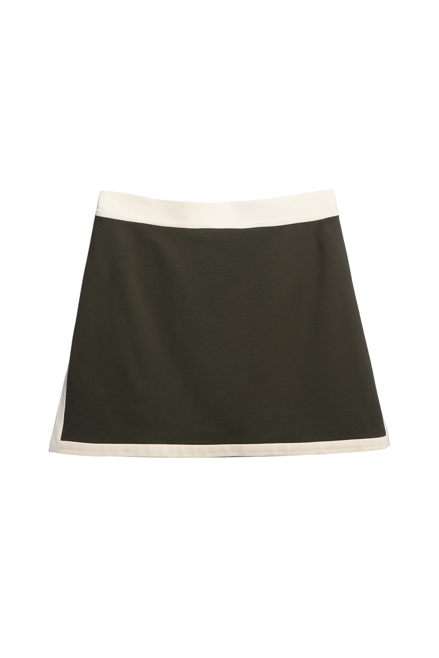 Basic Mini Skirt With Contrast Trim DetailComfortable stretchy skirt with color design,A-Line skirts,Season (SS) Look,Mini skirts,Shorts