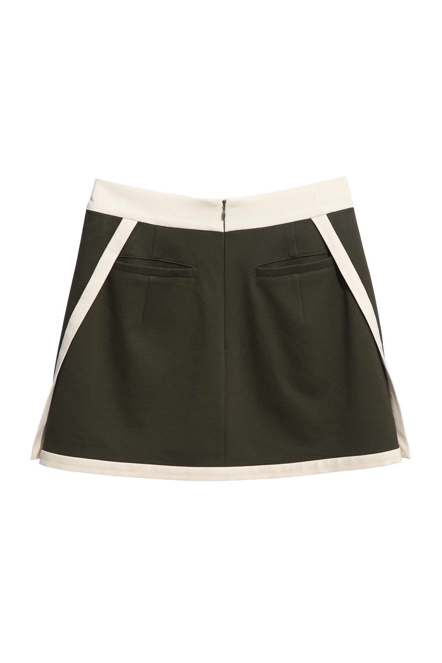 Basic Mini Skirt With Contrast Trim DetailComfortable stretchy skirt with color design,A-Line skirts,Season (SS) Look,Mini skirts,Shorts