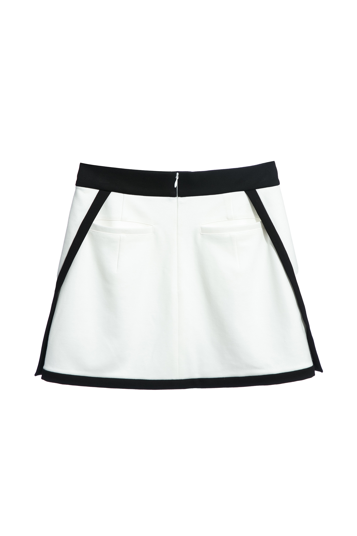 Basic Mini Skirt With Contrast Trim DetailComfortable stretchy skirt with color design,A-Line skirts,Season (SS) Look,Mini skirts,Shorts