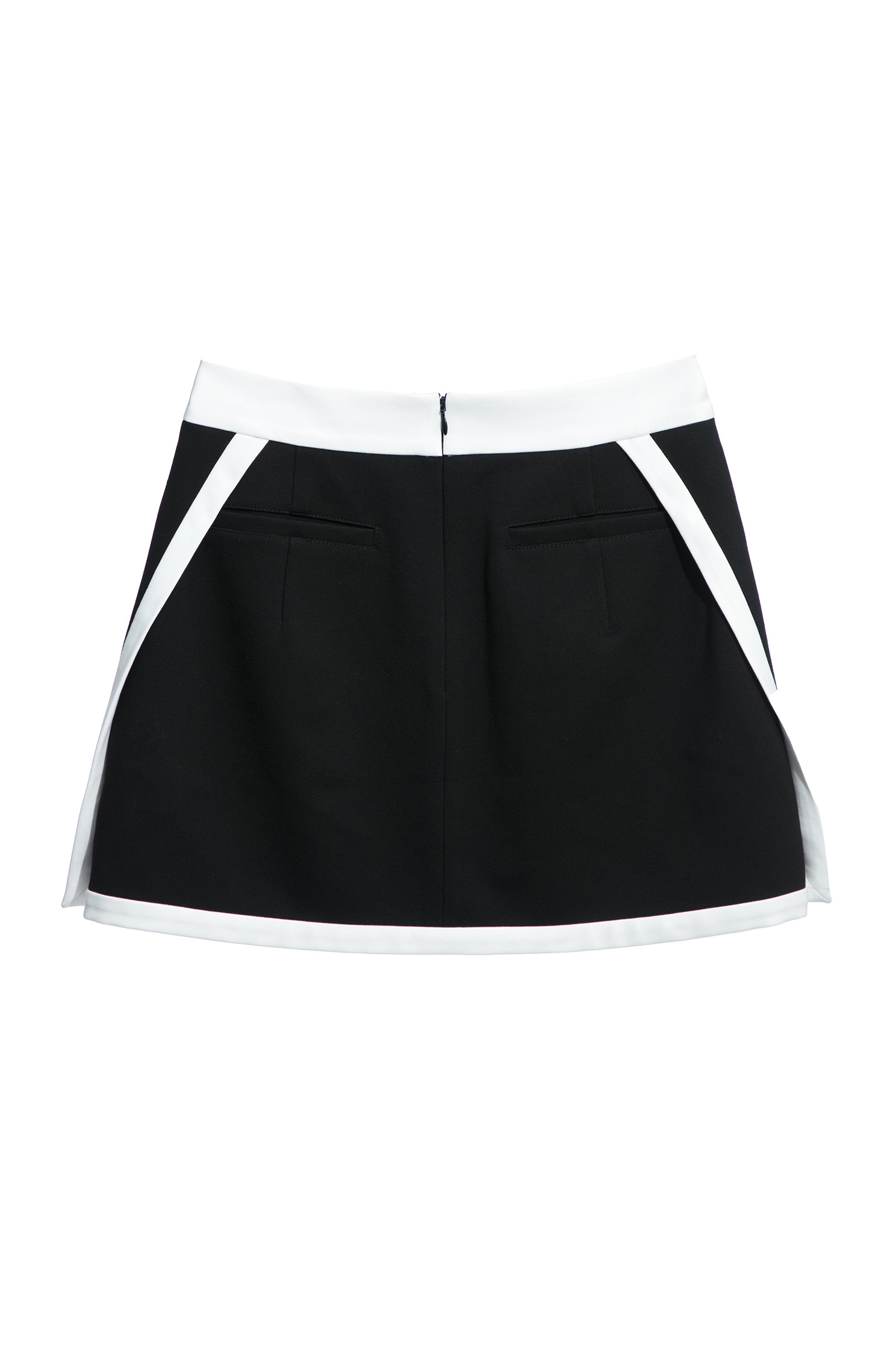 Basic Mini Skirt With Contrast Trim DetailComfortable stretchy skirt with color design,A-Line skirts,Season (SS) Look,Mini skirts,Shorts