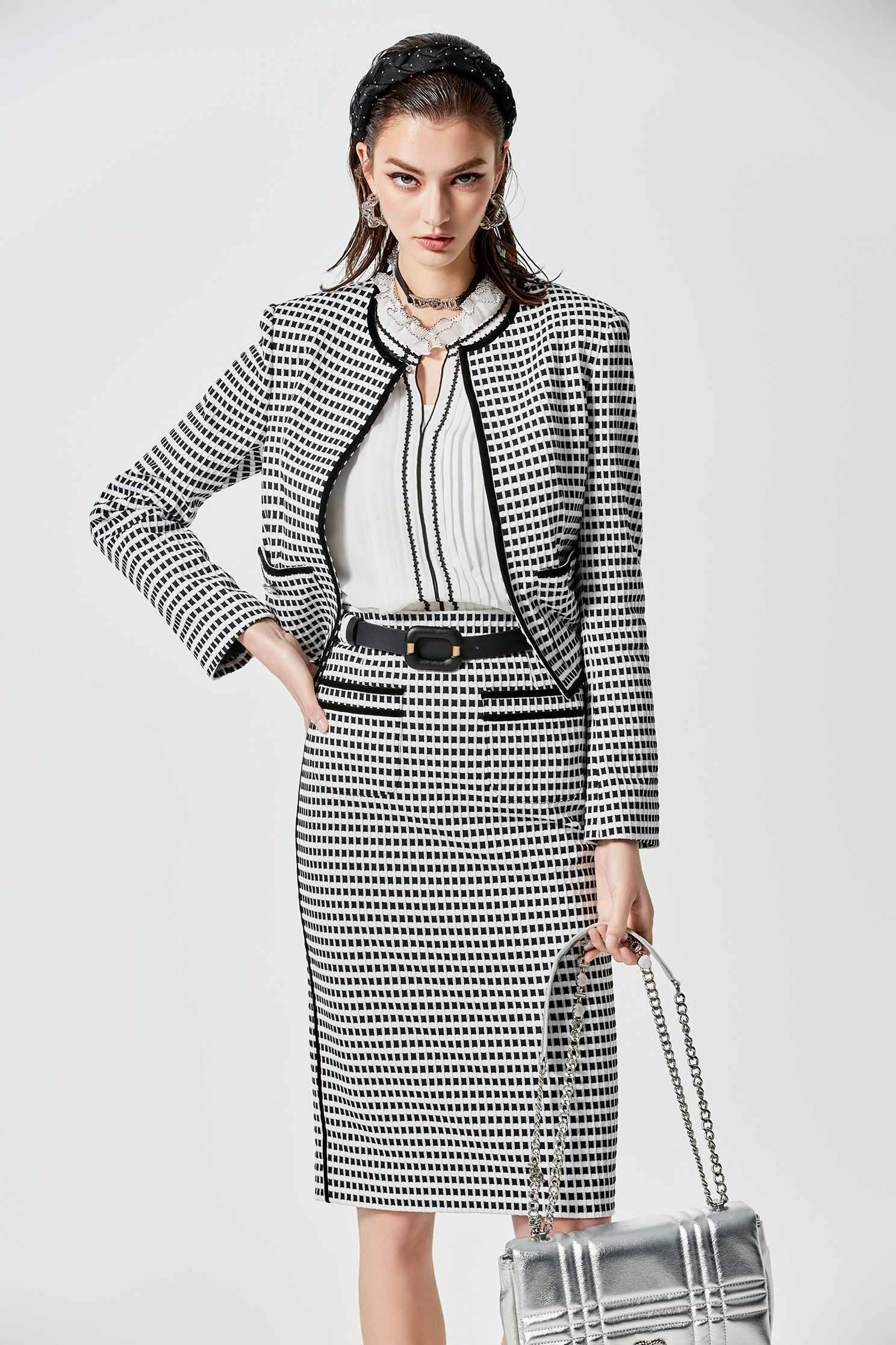 Texture Plaid Pencil SkirtTexture Plaid Pencil Skirt,A-Line skirts,Season (SS) Look,Pencil skirts