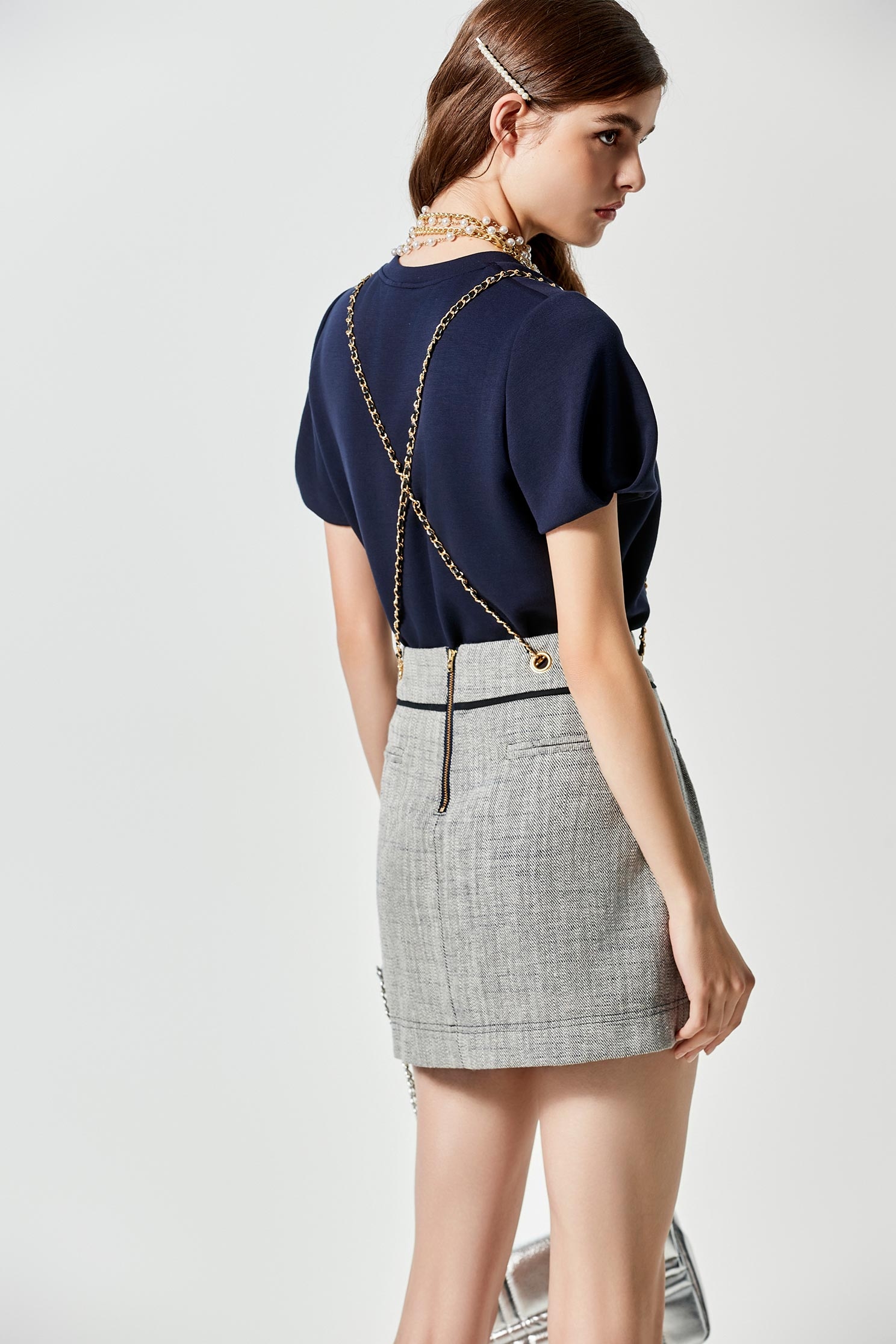 Braided Chain Strap Mini SkirtBraided Chain Strap Mini Skirt,Season (SS) Look,Mini skirts,Shorts