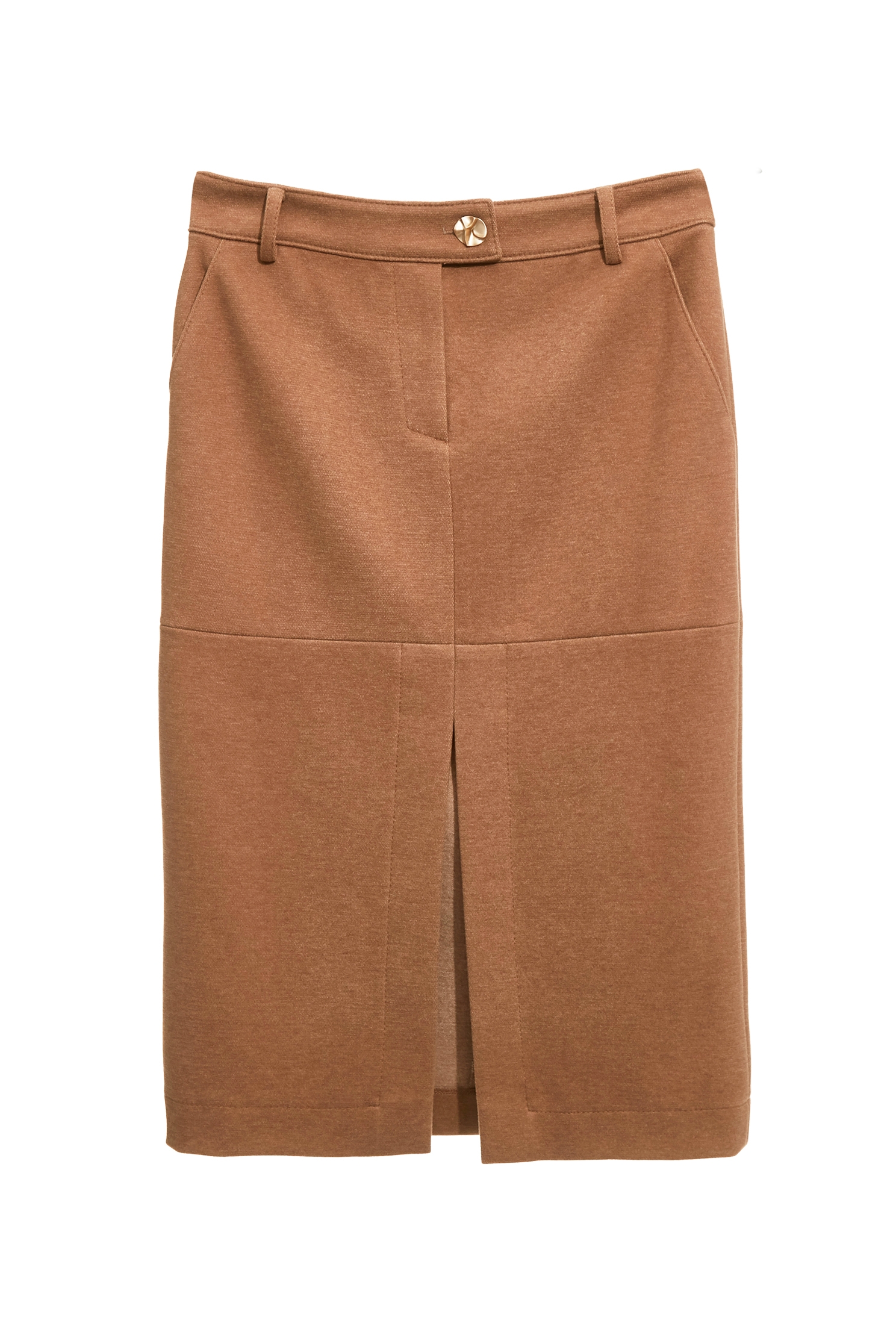 Front Slit Caramel Pencil SkirtFront Slit Caramel Pencil Skirt,Season (AW) Look,Midi skirts