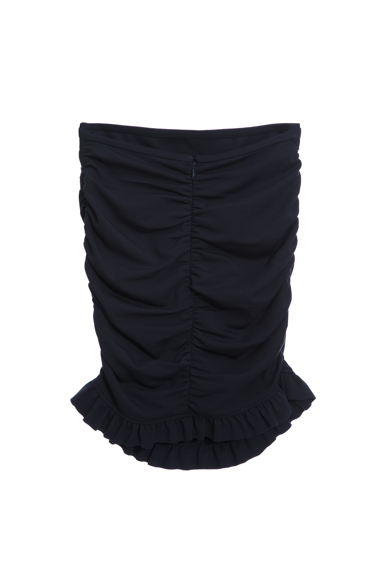 Navy Ruffle Ruched SkirtPretty folded short skirt,Season (SS) Look,Mini skirts,Pencil skirts