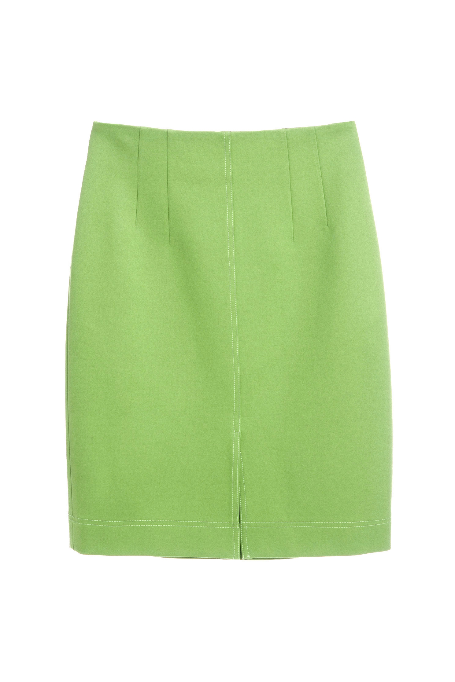 Basic Green Pencil SkirtCitron fitted short skirt,Season (SS) Look,Mini skirts,Pencil skirts