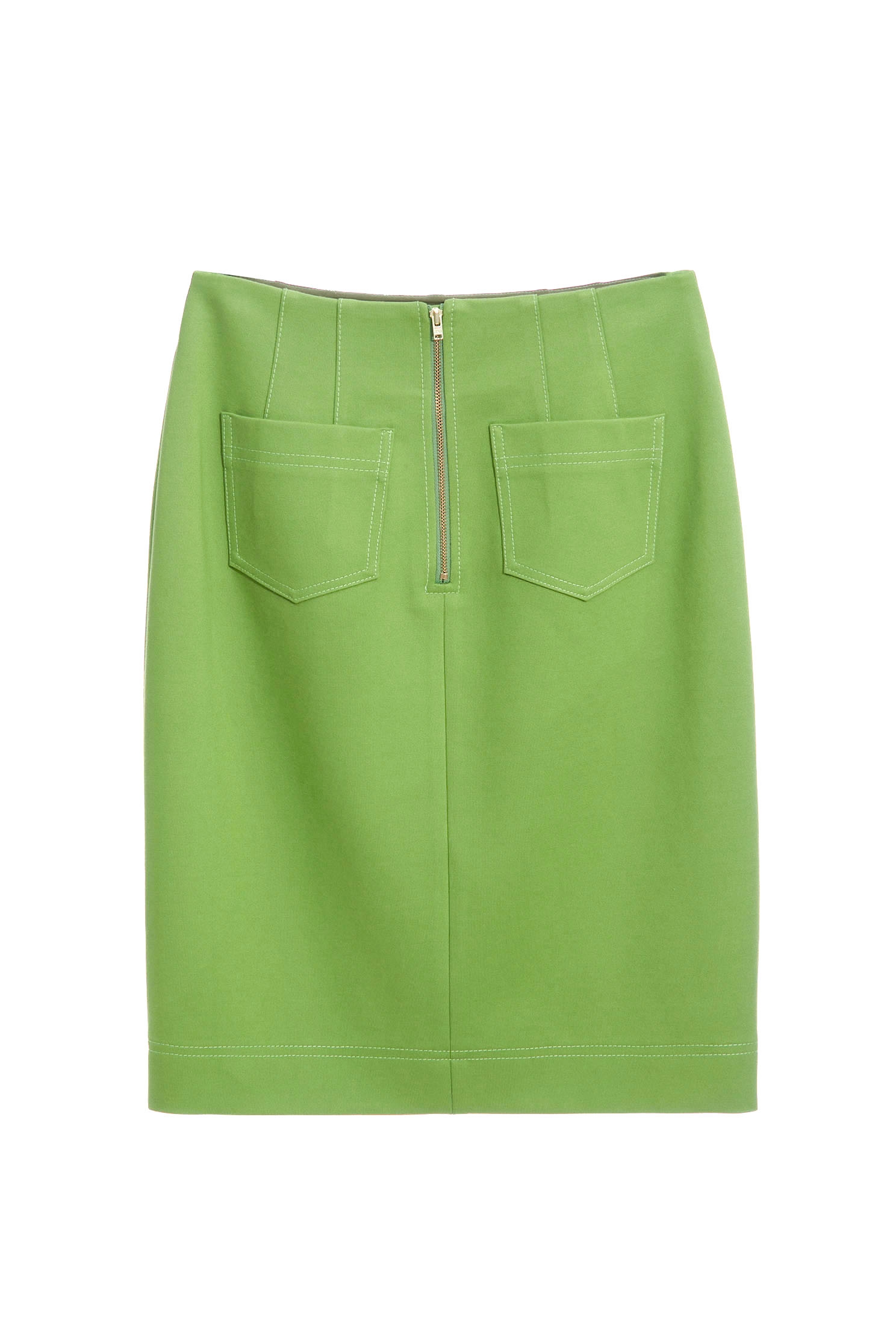 Basic Green Pencil SkirtCitron fitted short skirt,Season (SS) Look,Mini skirts,Pencil skirts