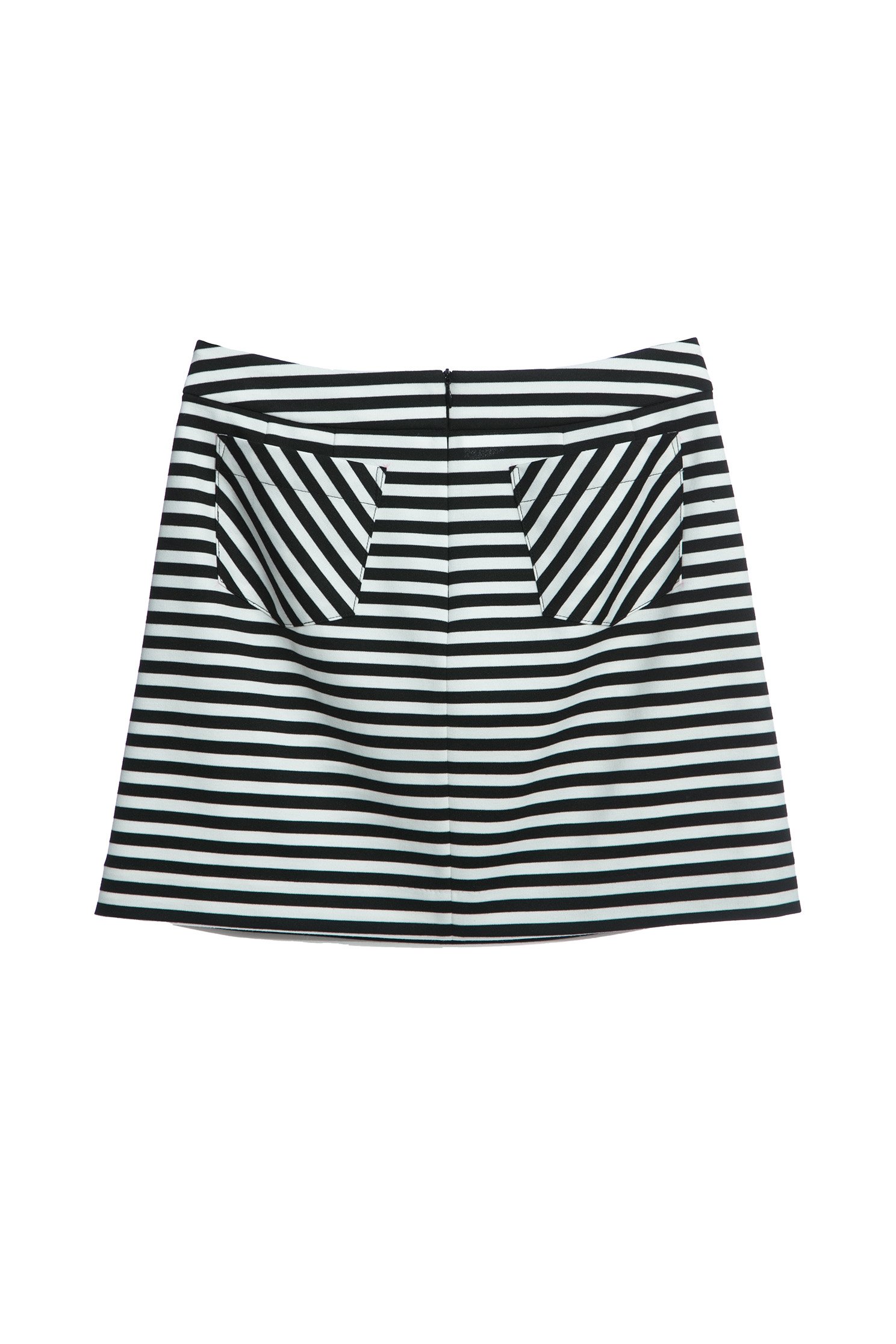 Black Stripe Mini SkirtShort skirt with twisted kink design,Season (SS) Look,Stripe,Mini skirts