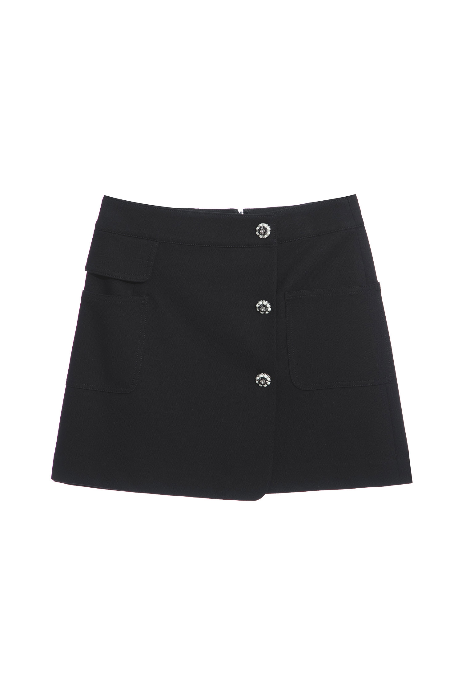 Front Panel Basic SkirtSkirt with pocket design,Season (SS) Look,Mini skirts