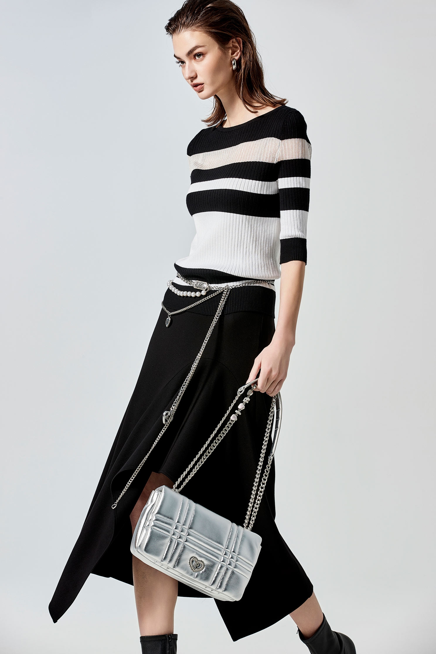 Asymmetric Midi Black SkirtAsymmetric Midi Black Skirt,Season (SS) Look,Midi skirts