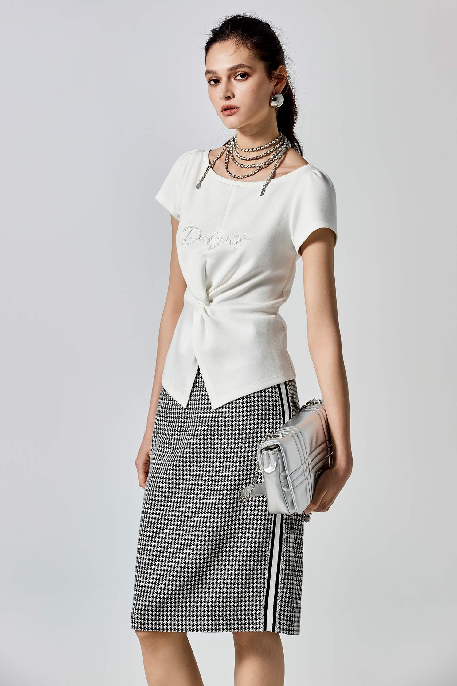 Houndstooth Print Pencil SkirtHoundstooth Print Pencil Skirt,Season (SS) Look,Pencil skirts