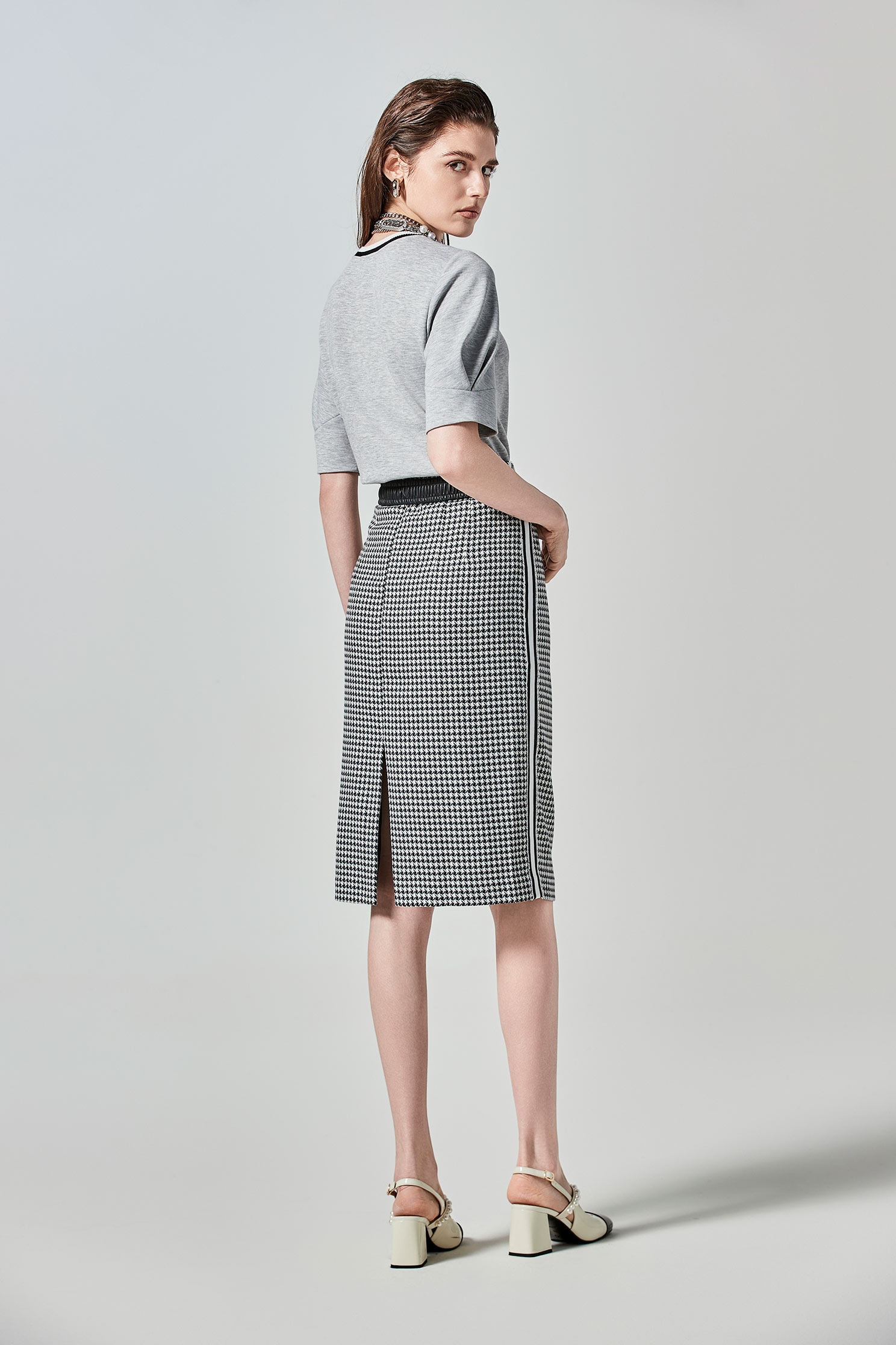 Houndstooth Print Pencil SkirtHoundstooth Print Pencil Skirt,Season (SS) Look,Pencil skirts