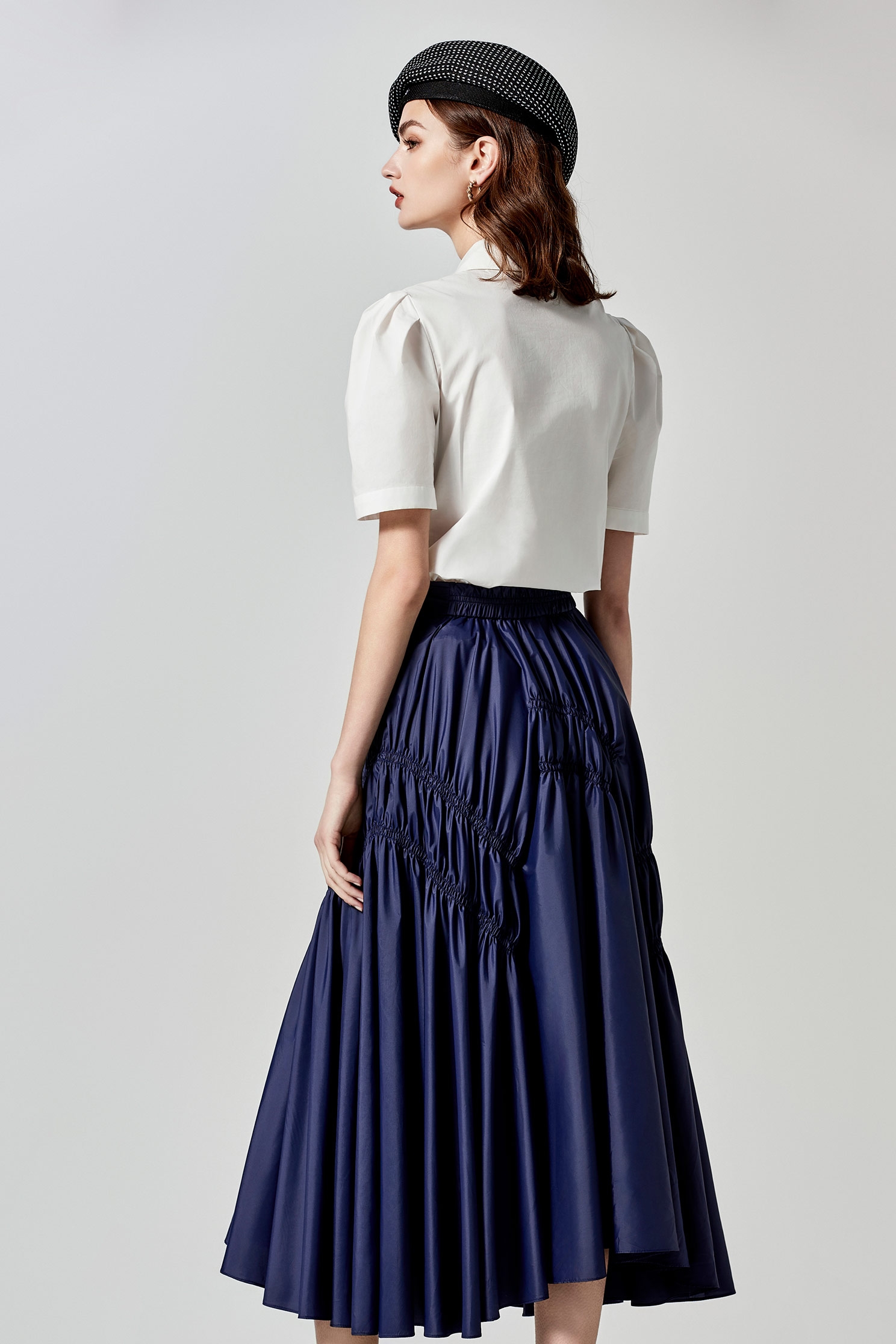 Stylish Navy Long SkirtStylish Navy Long Skirt,Season (SS) Look,Midi skirts