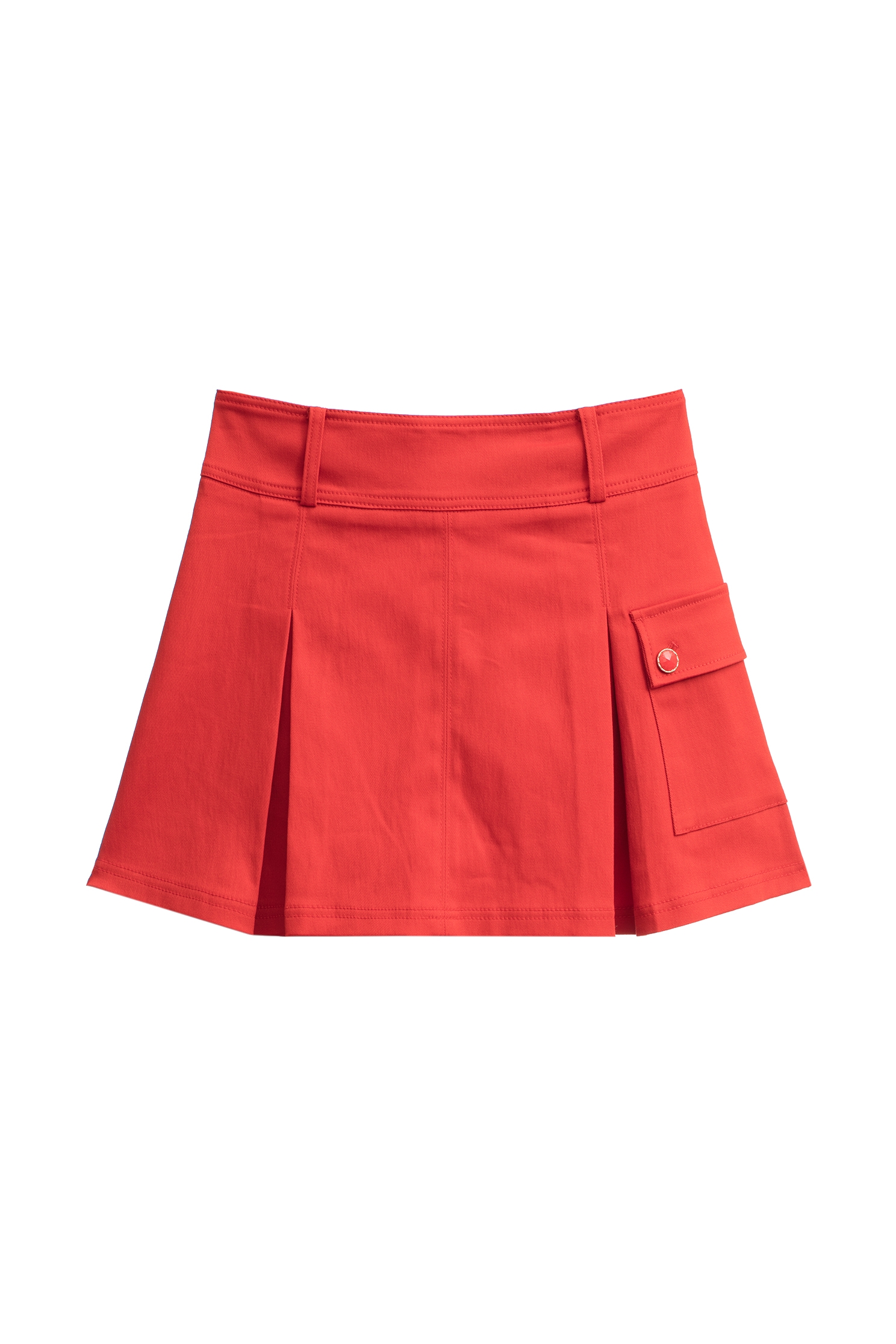 Red Pleated SkirtRed Pleated Skirt,Season (SS) Look,Mini skirts,Shorts