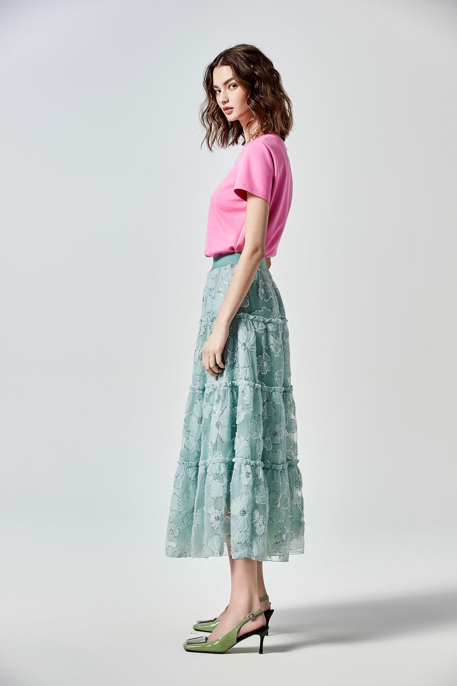 Floral Mesh Sequin Maxi SkirtFloral Mesh Sequin Maxi Skirt,Embroidered,Season (SS) Look,Mesh fabric,Tutu skirts,Midi skirts