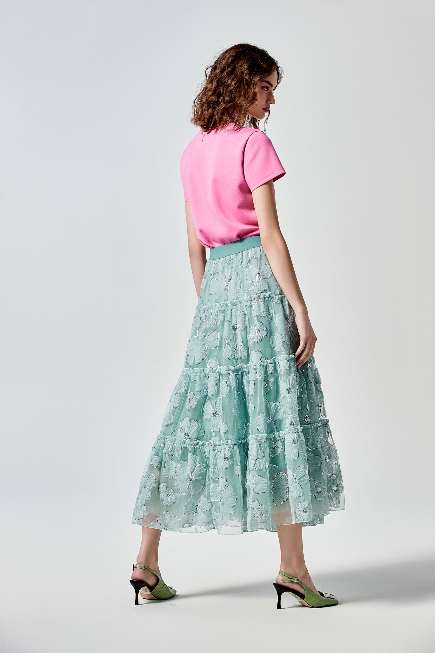 Floral Mesh Sequin Maxi SkirtFloral Mesh Sequin Maxi Skirt,Embroidered,Season (SS) Look,Mesh fabric,Tutu skirts,Midi skirts