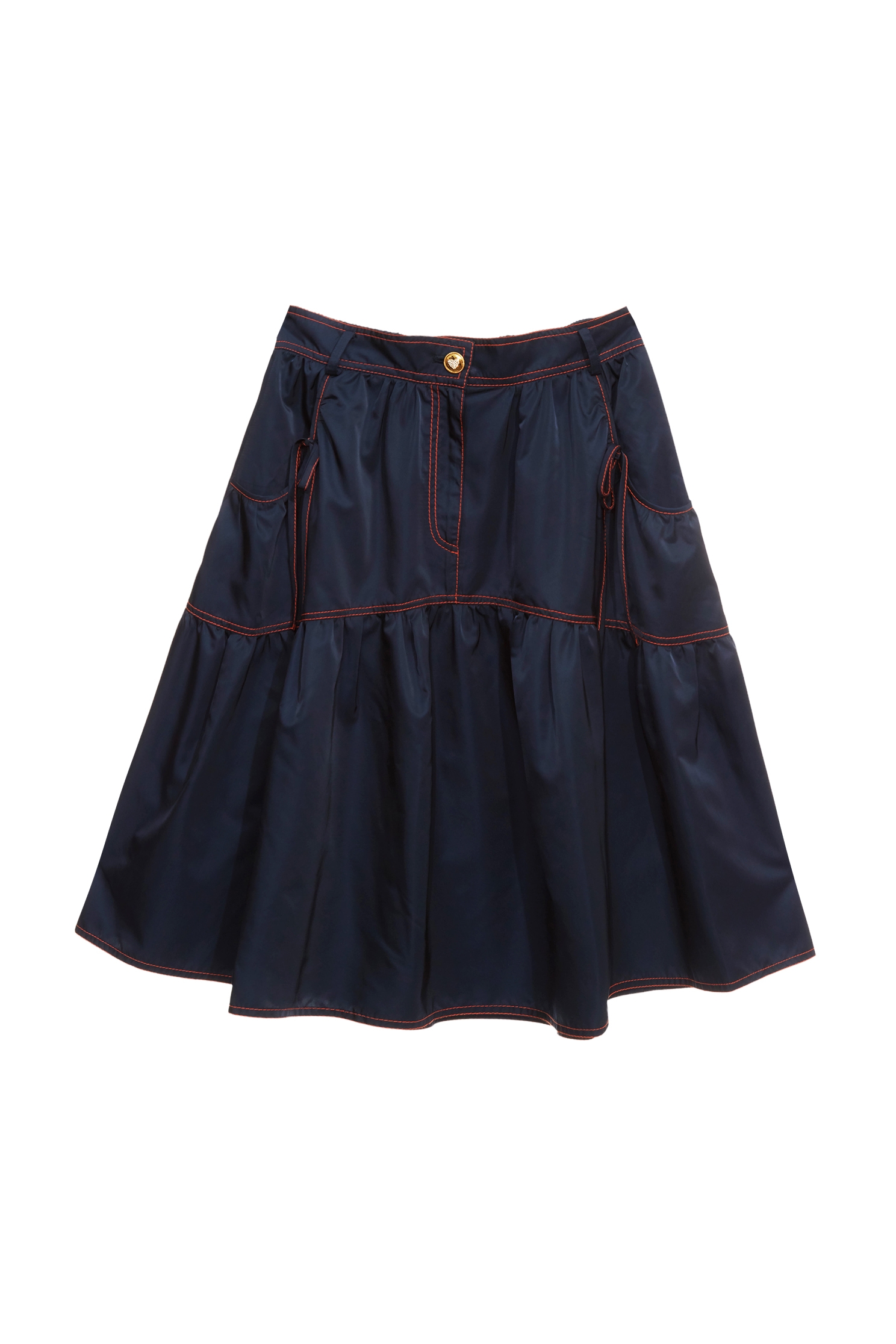 Navy Midi Skirt With Contrast Stitching DetailNavy Midi Skirt With Contrast Stitching Detail,Season (SS) Look,Tutu skirts,Midi skirts