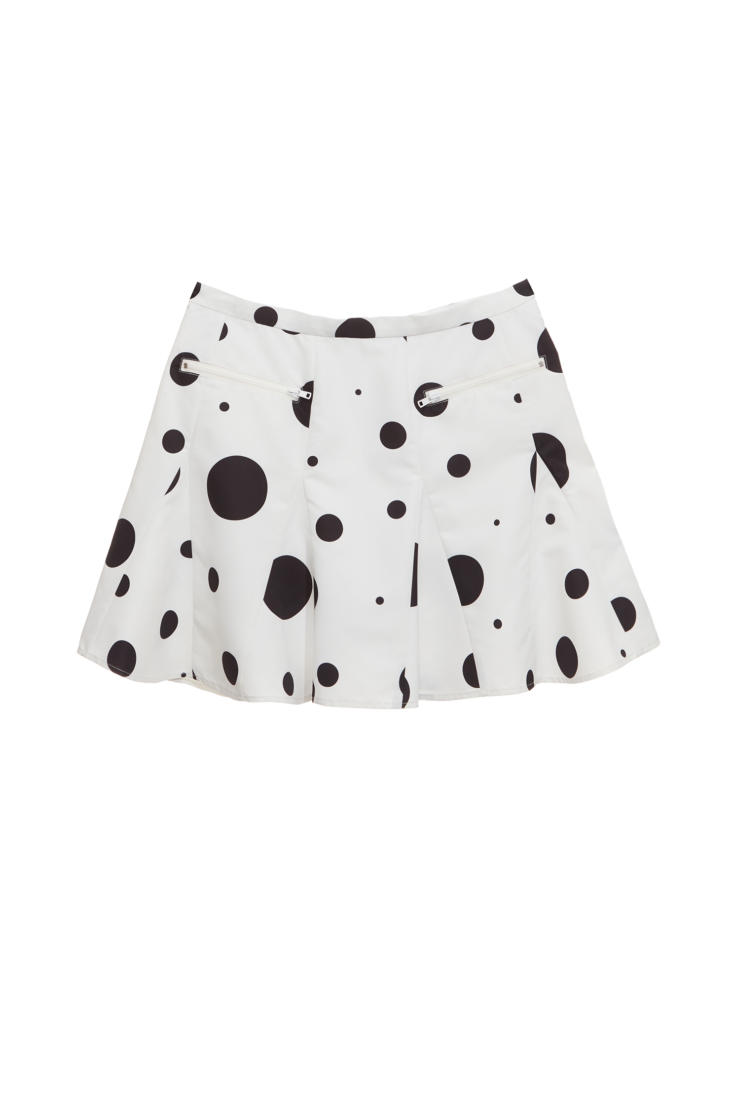 Black Polka Dot Short Godet SkirtBlack Polka Dot Short Godet Skirt,Season (SS) Look,Mini skirts,Shorts