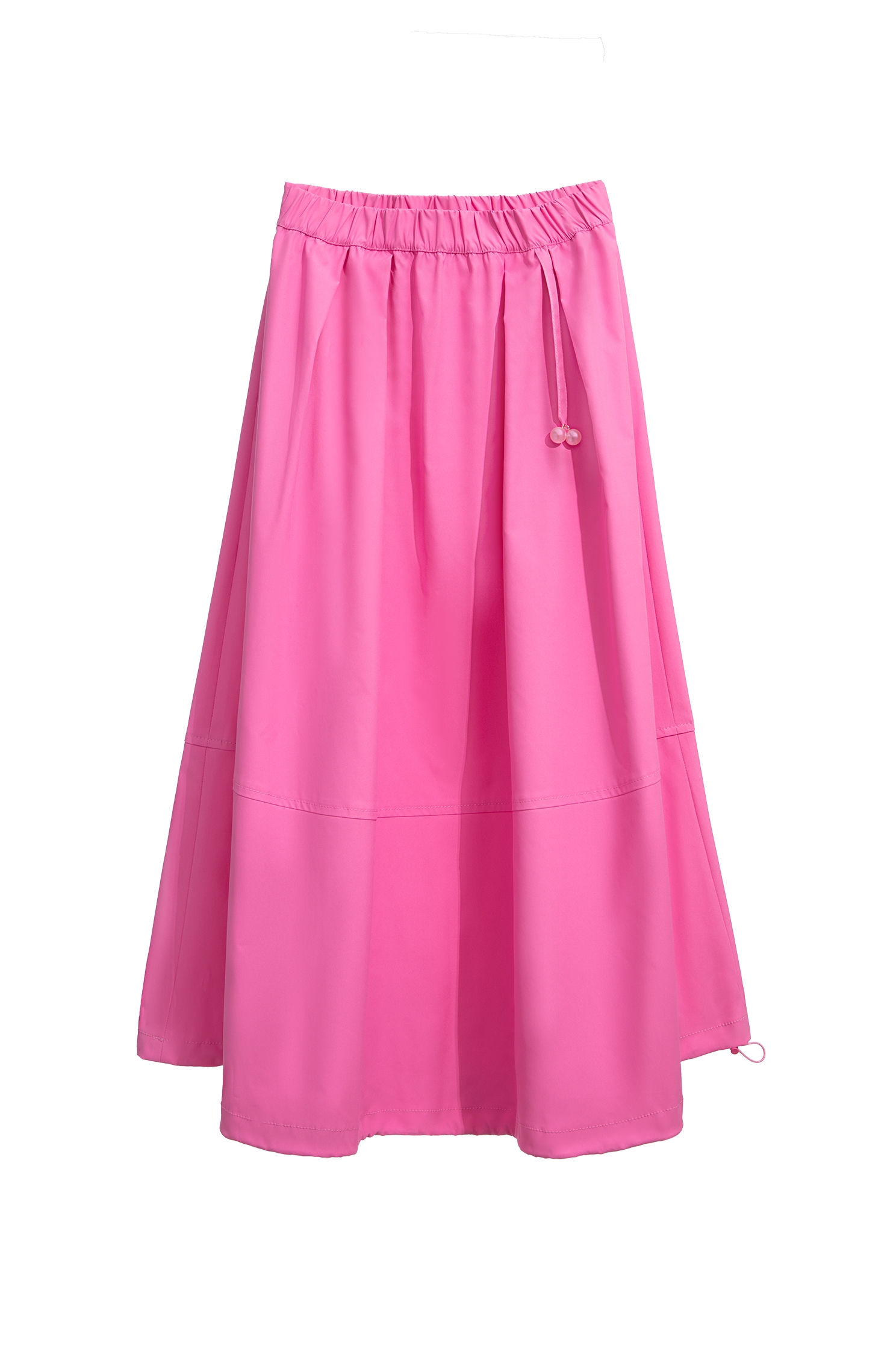 Drawstring Hem Pink SkirtDrawstring Hem Pink Skirt,Season (SS) Look,Tutu skirts,Midi skirts