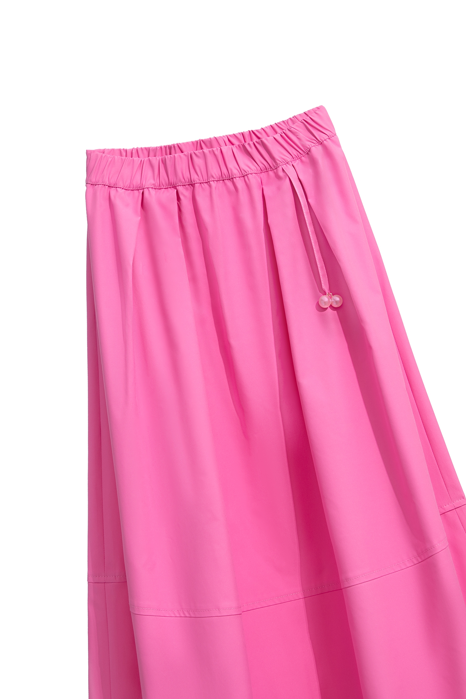 Drawstring Hem Pink SkirtDrawstring Hem Pink Skirt,Season (SS) Look,Tutu skirts,Midi skirts