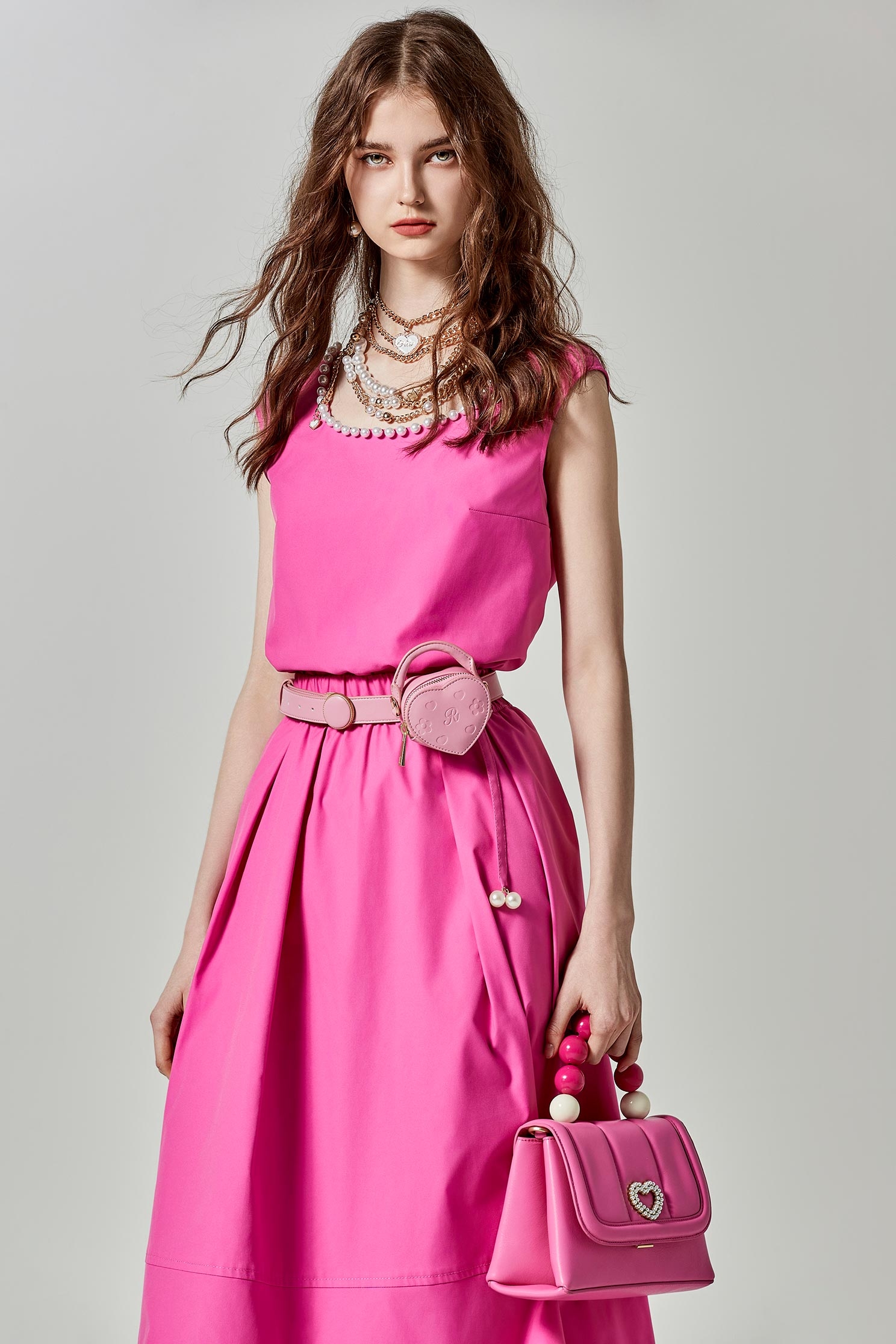 Drawstring Hem Pink SkirtDrawstring Hem Pink Skirt,Season (SS) Look,Tutu skirts,Midi skirts